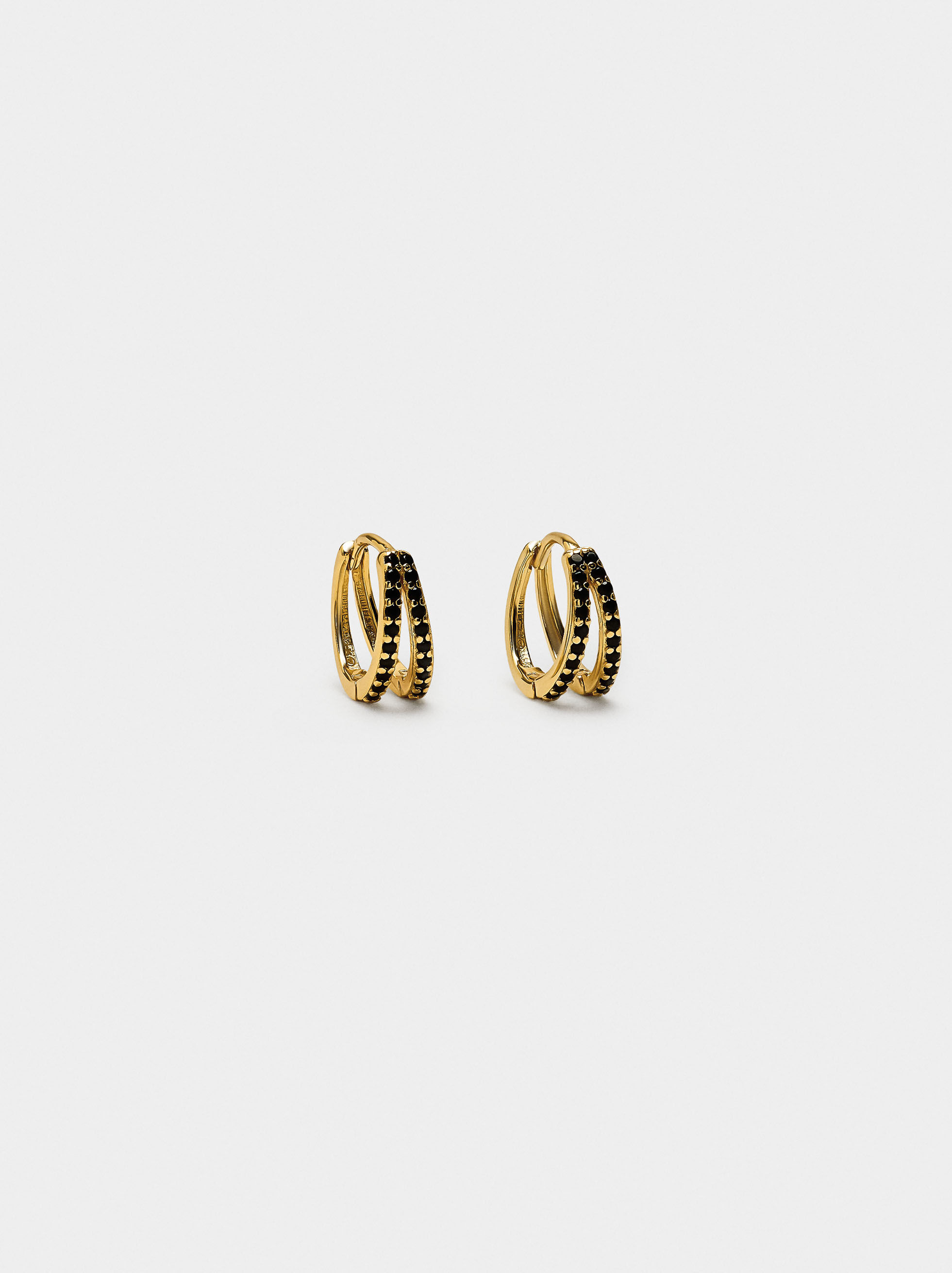 Orecchini doppi con zirconi - argento sterling 925