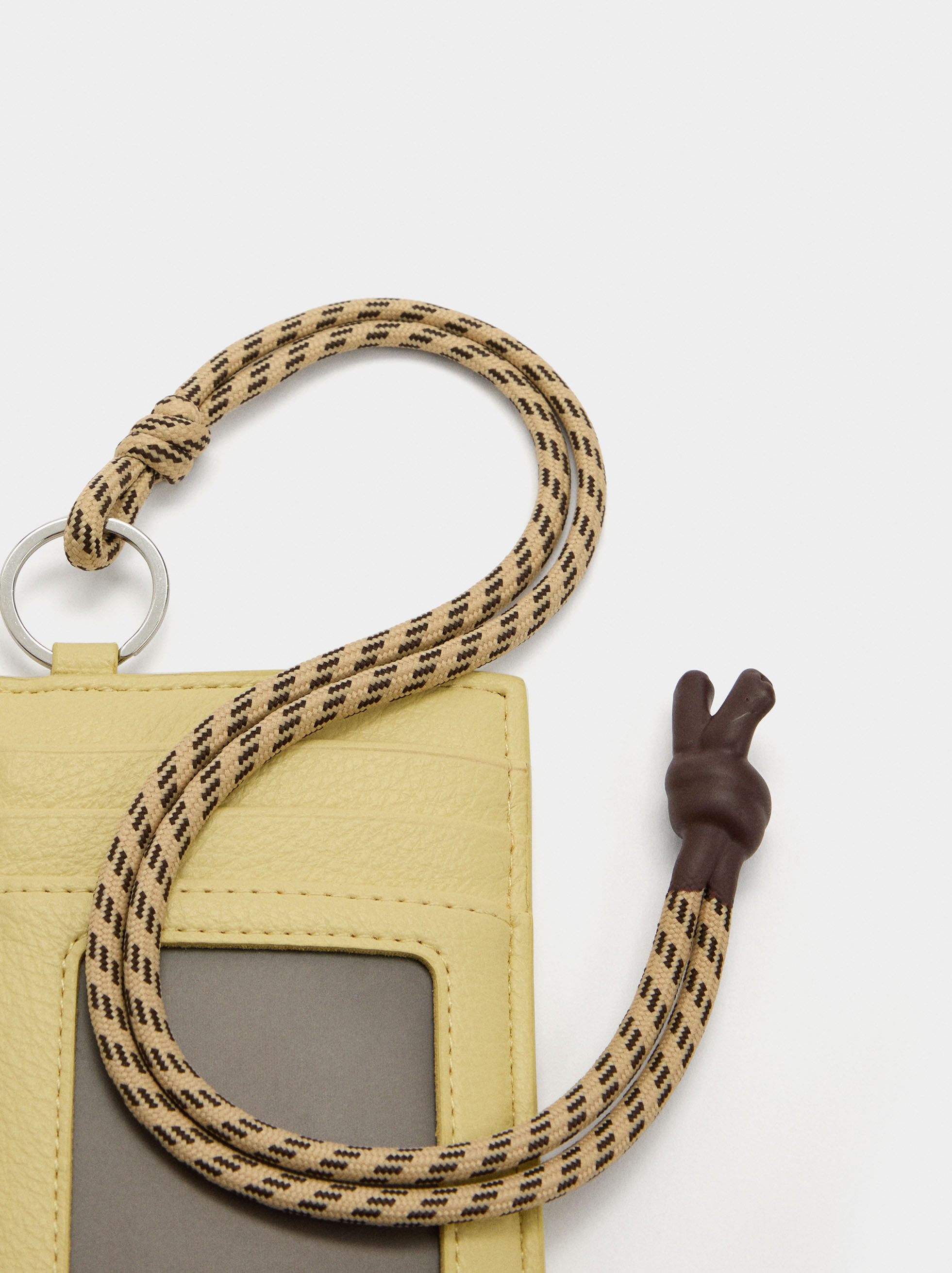 Porta carte con texture e cordoncino