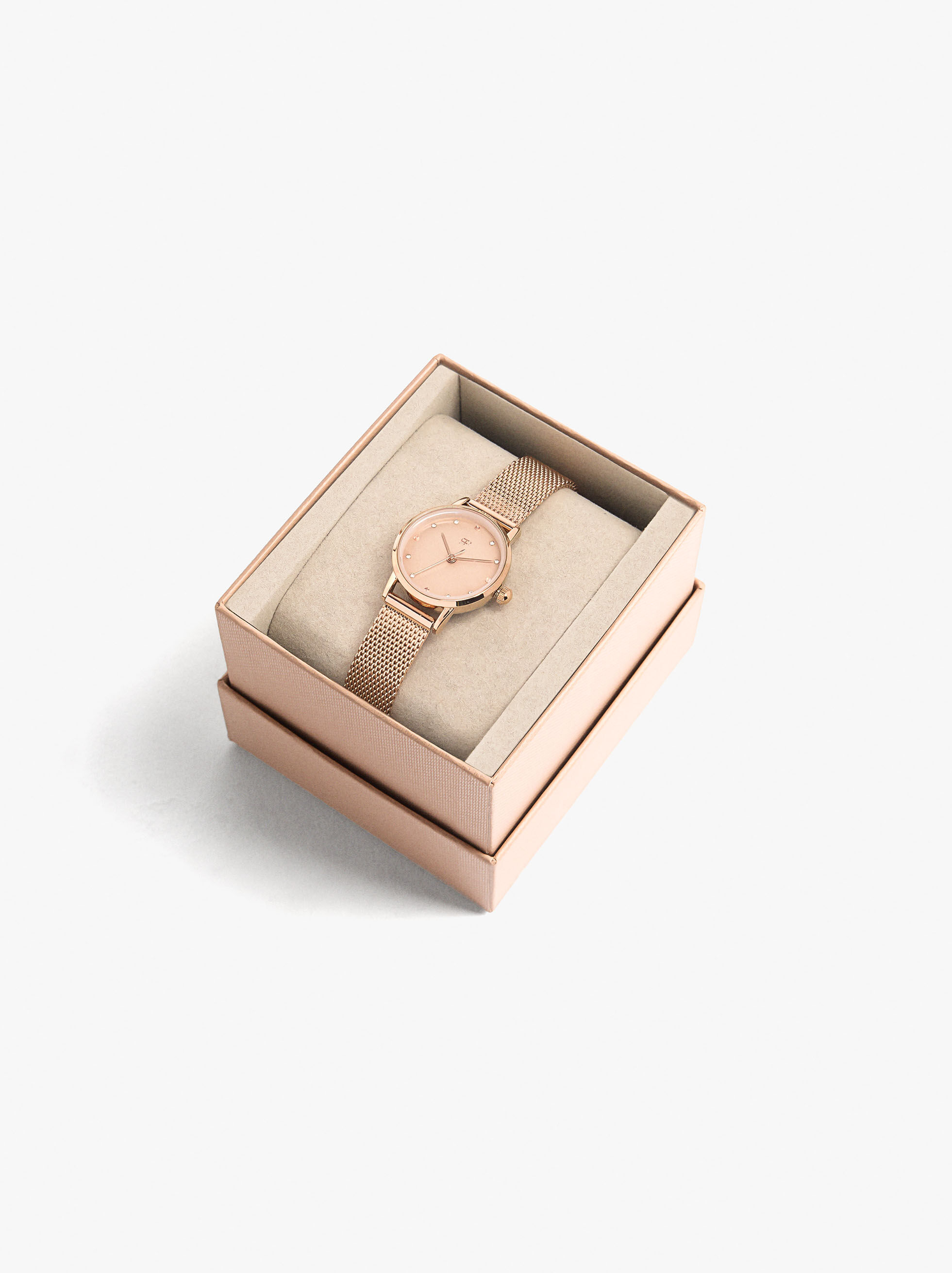 Orologio con cristalli e cinturino in acciaio inossidabile