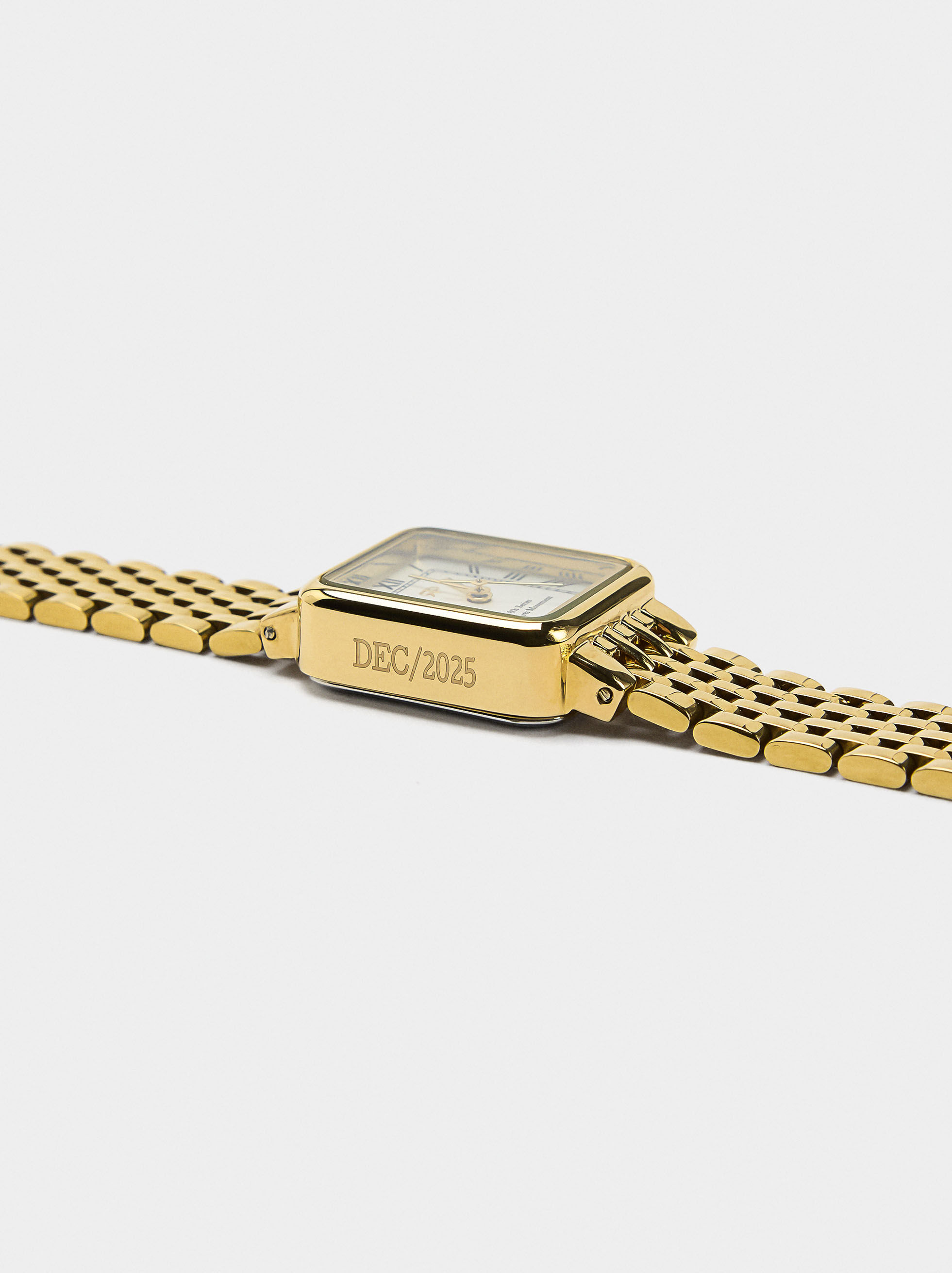 Set di orologio quadrato e cinturino in acciaio inossidabile