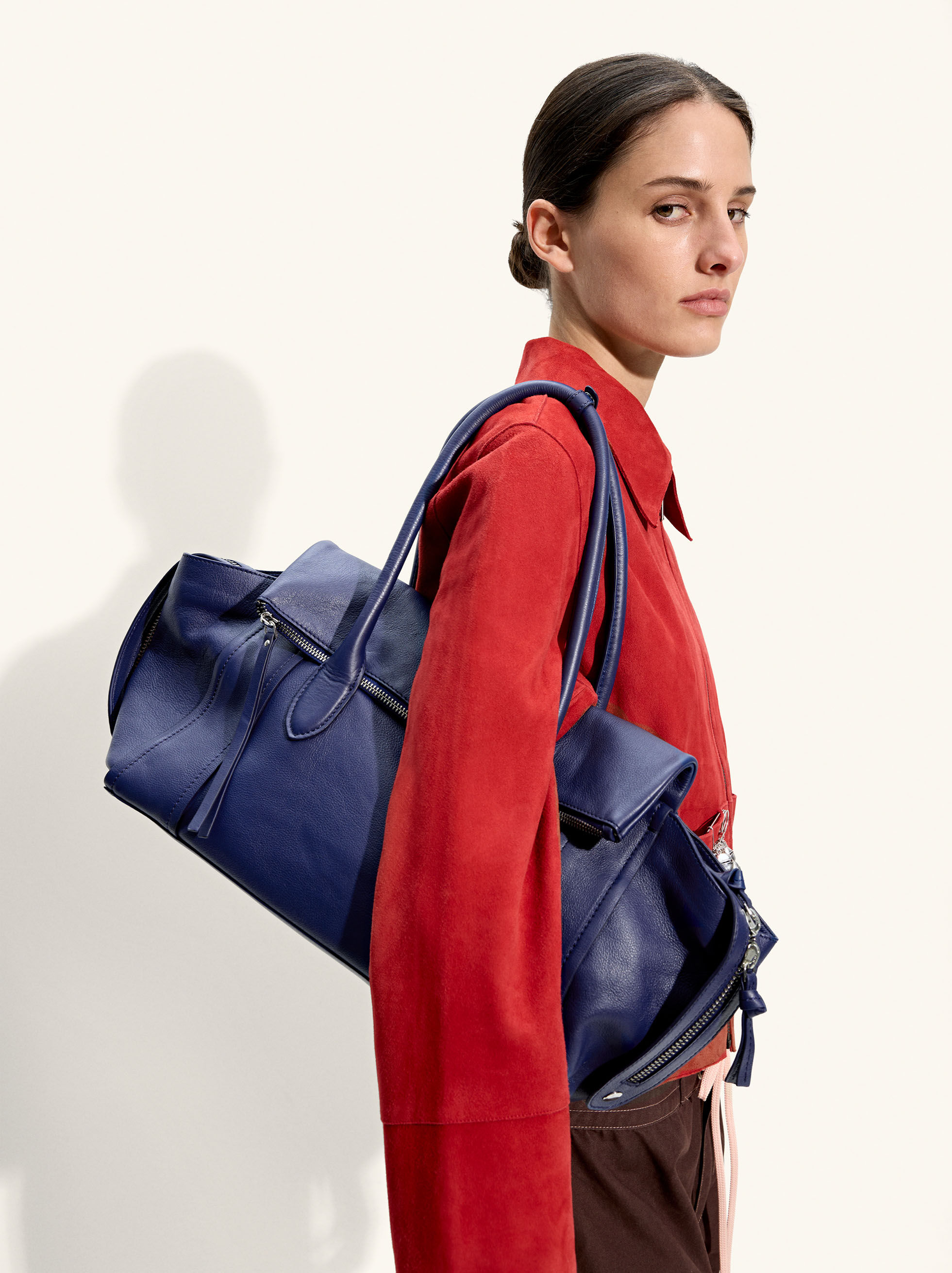 Borsa tote in pelle con apertura