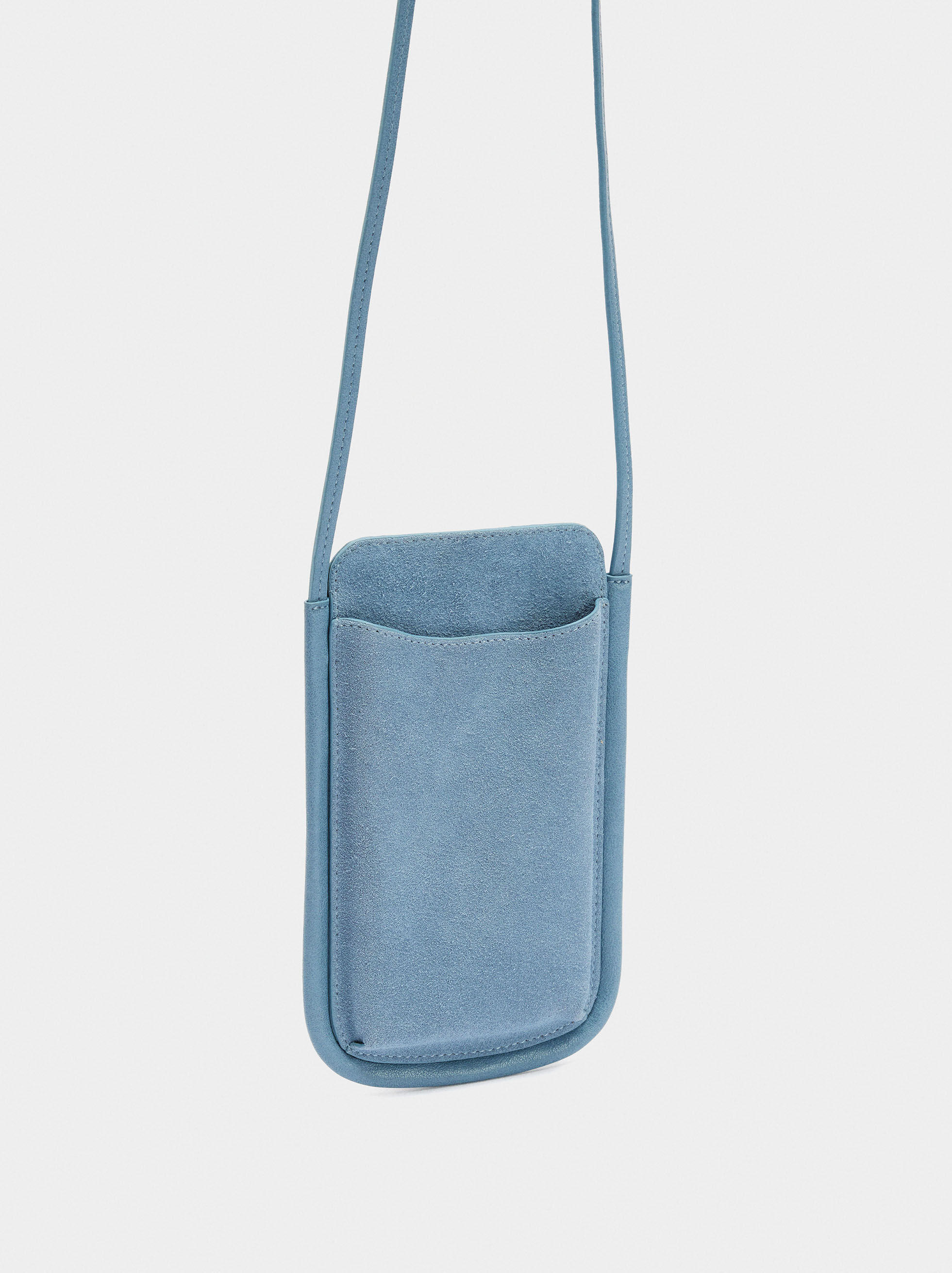 Borsa per cellulare con dettagli in pelle
