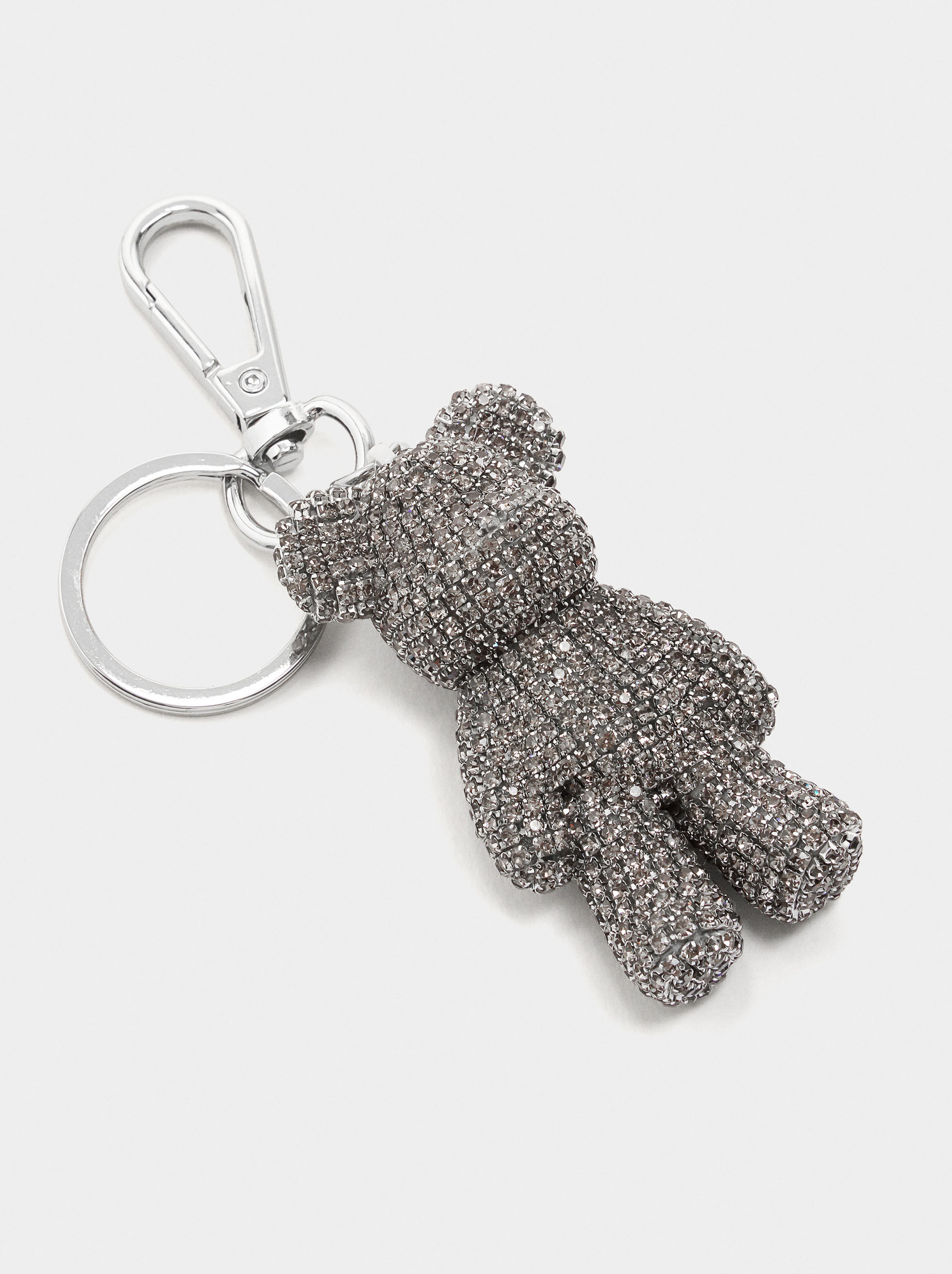 Portachiavi charm orso con brillantini