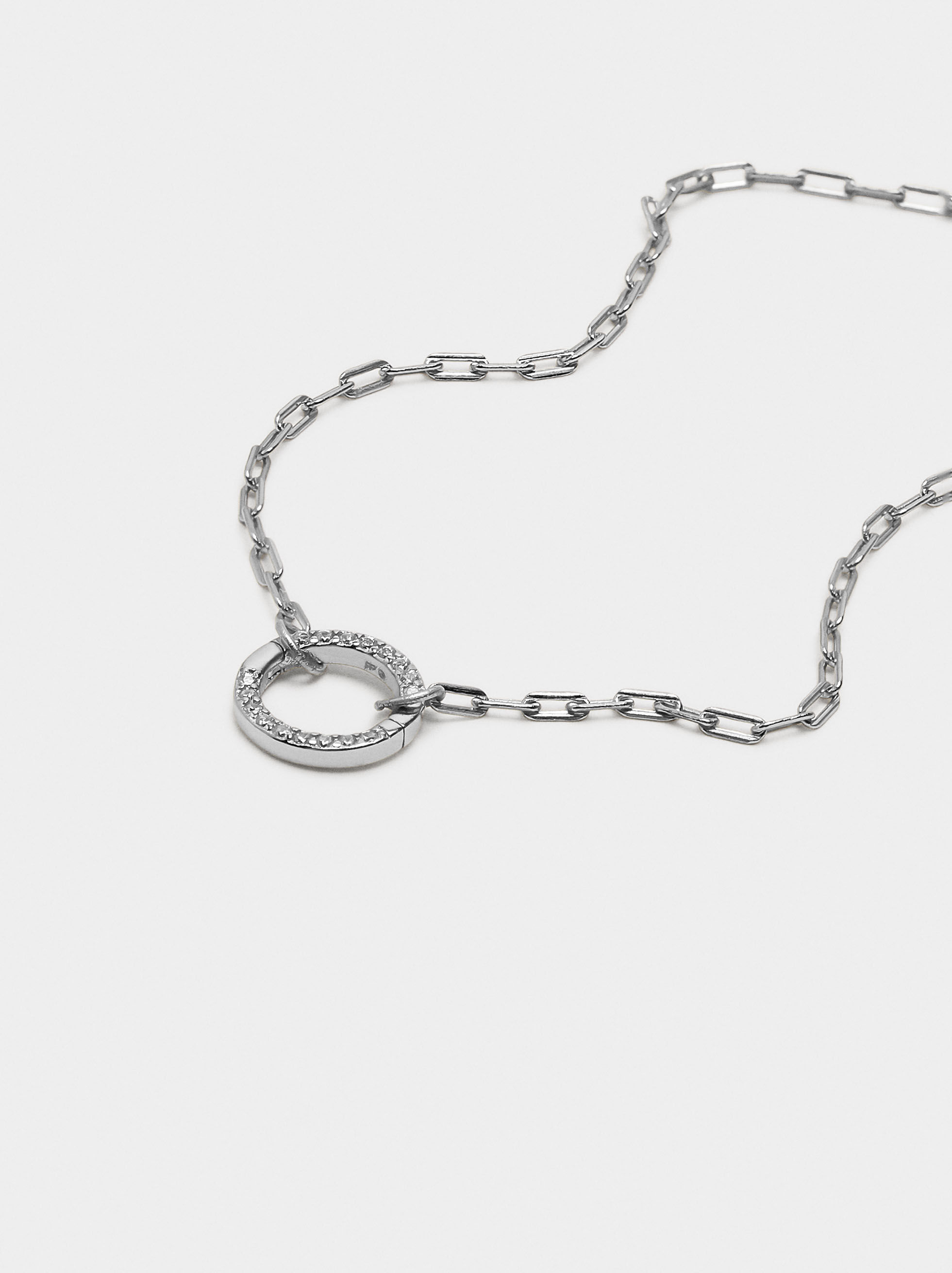 Bracciale a caviglia con pendente in zirconi - argento 925