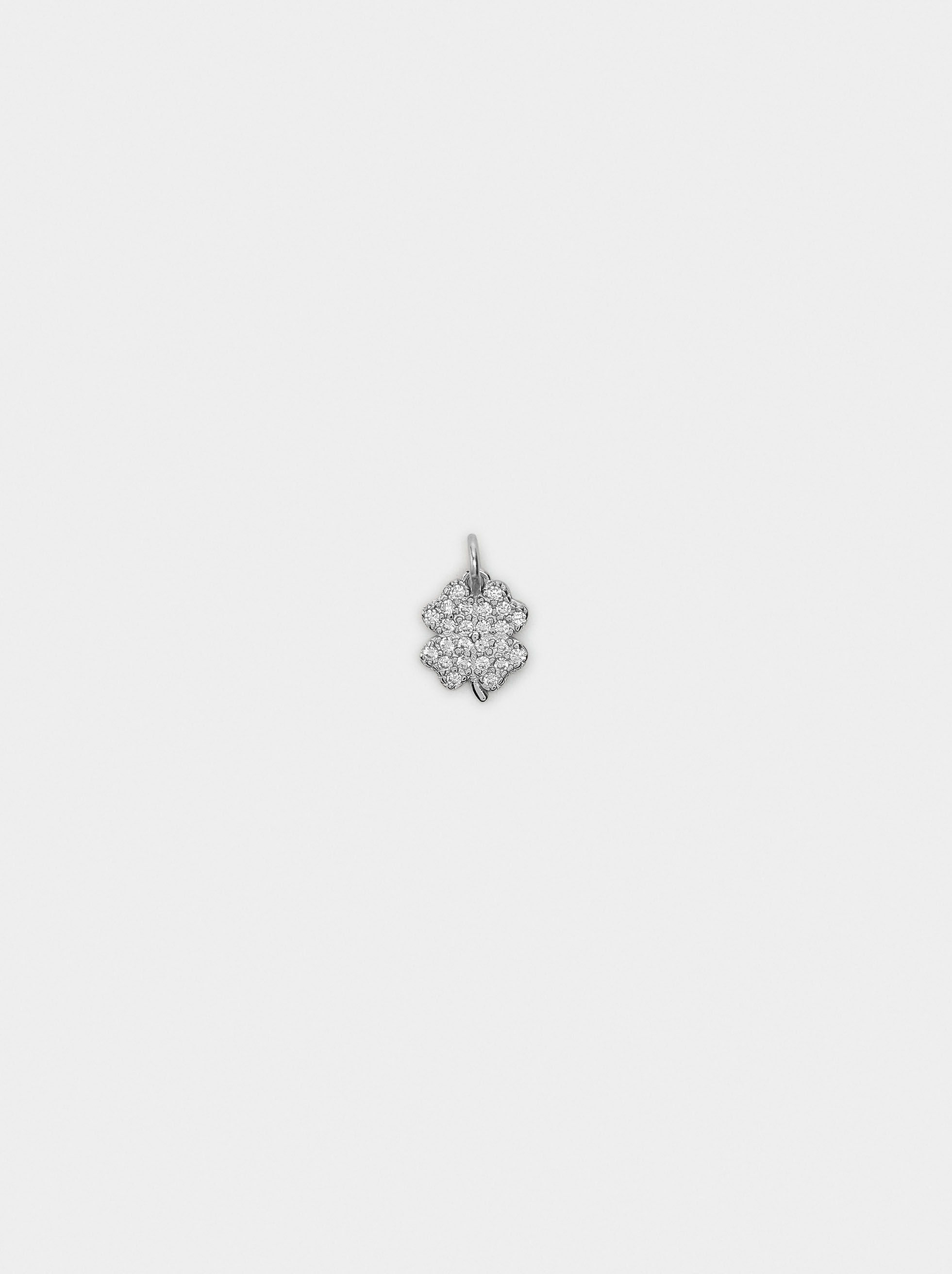 Charm trevo con zirconi - argento sterling 925