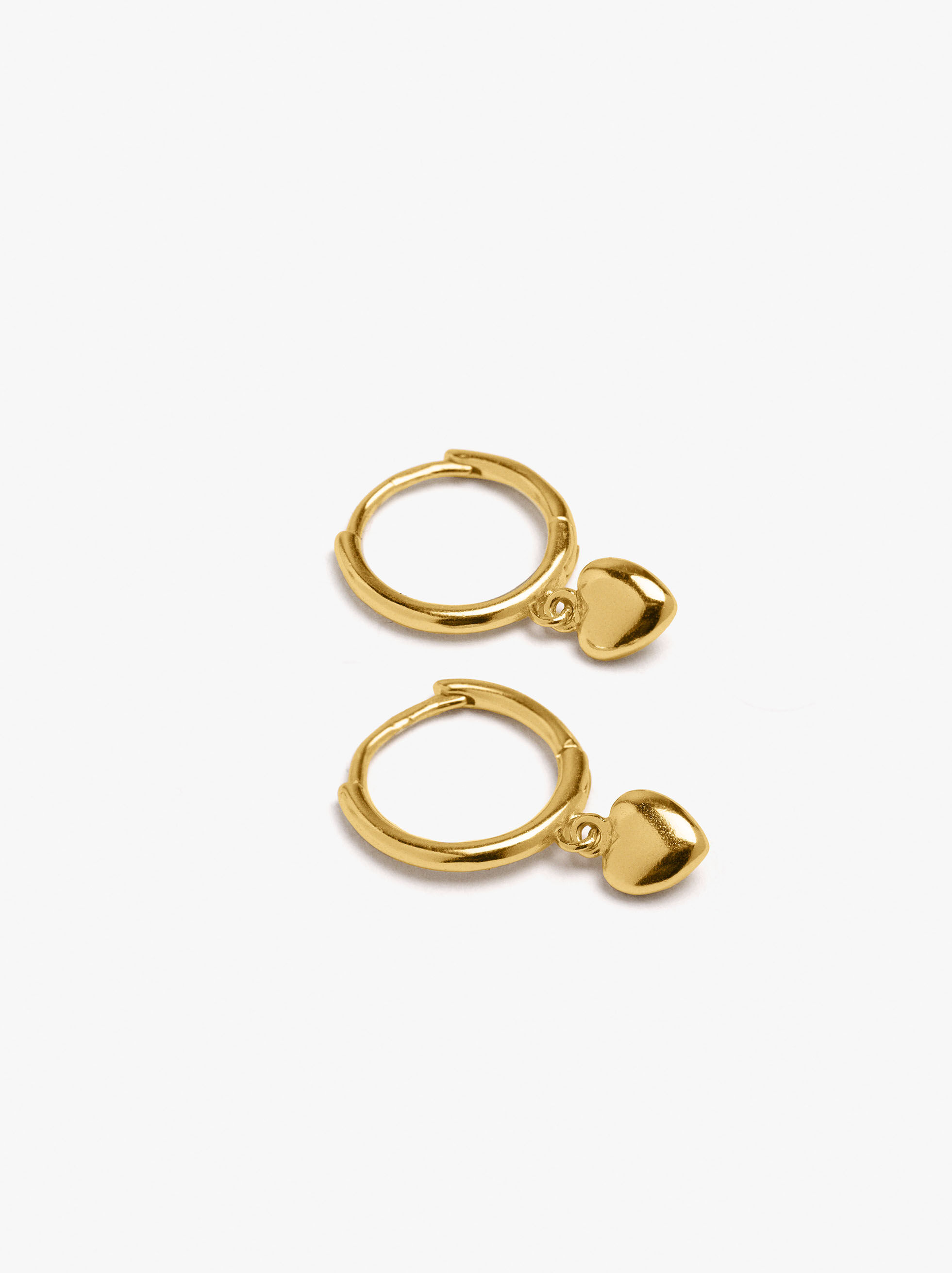 Orecchini a pendente cuore placcato oro 18k - argento sterling 925