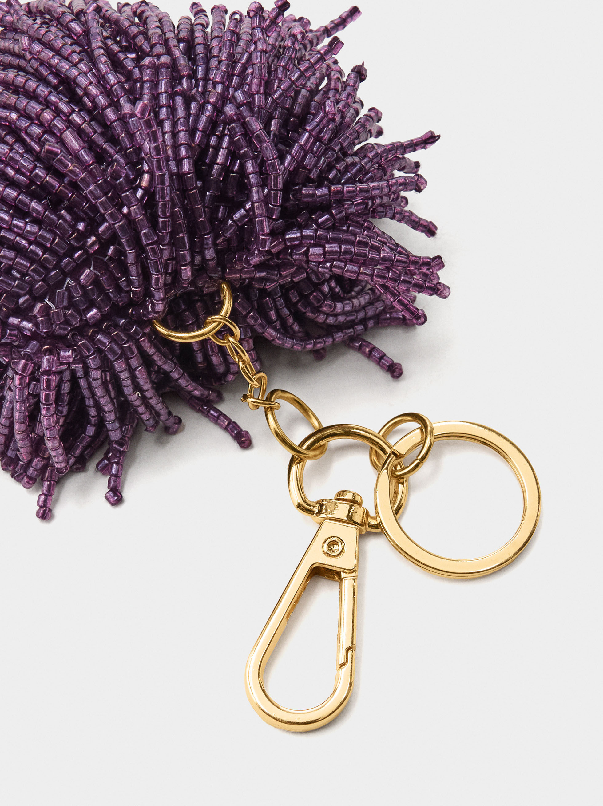 Portachiavi charm cuore con perline