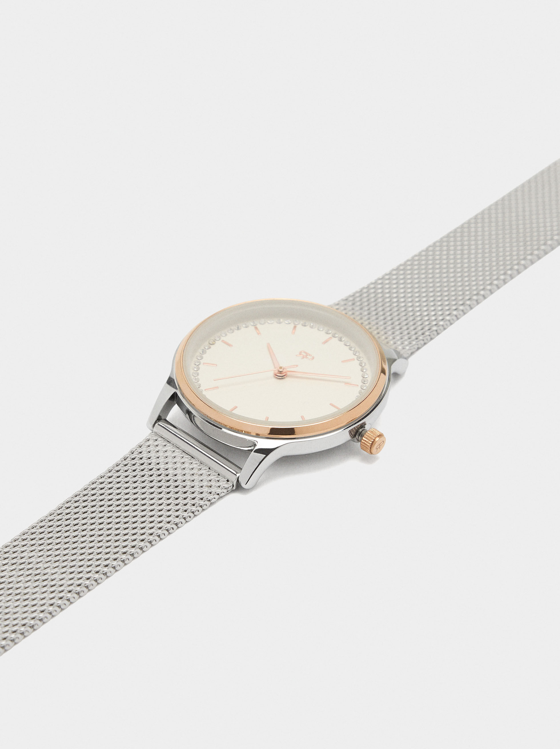 Orologio bicolor con cinturino in acciaio inossidabile