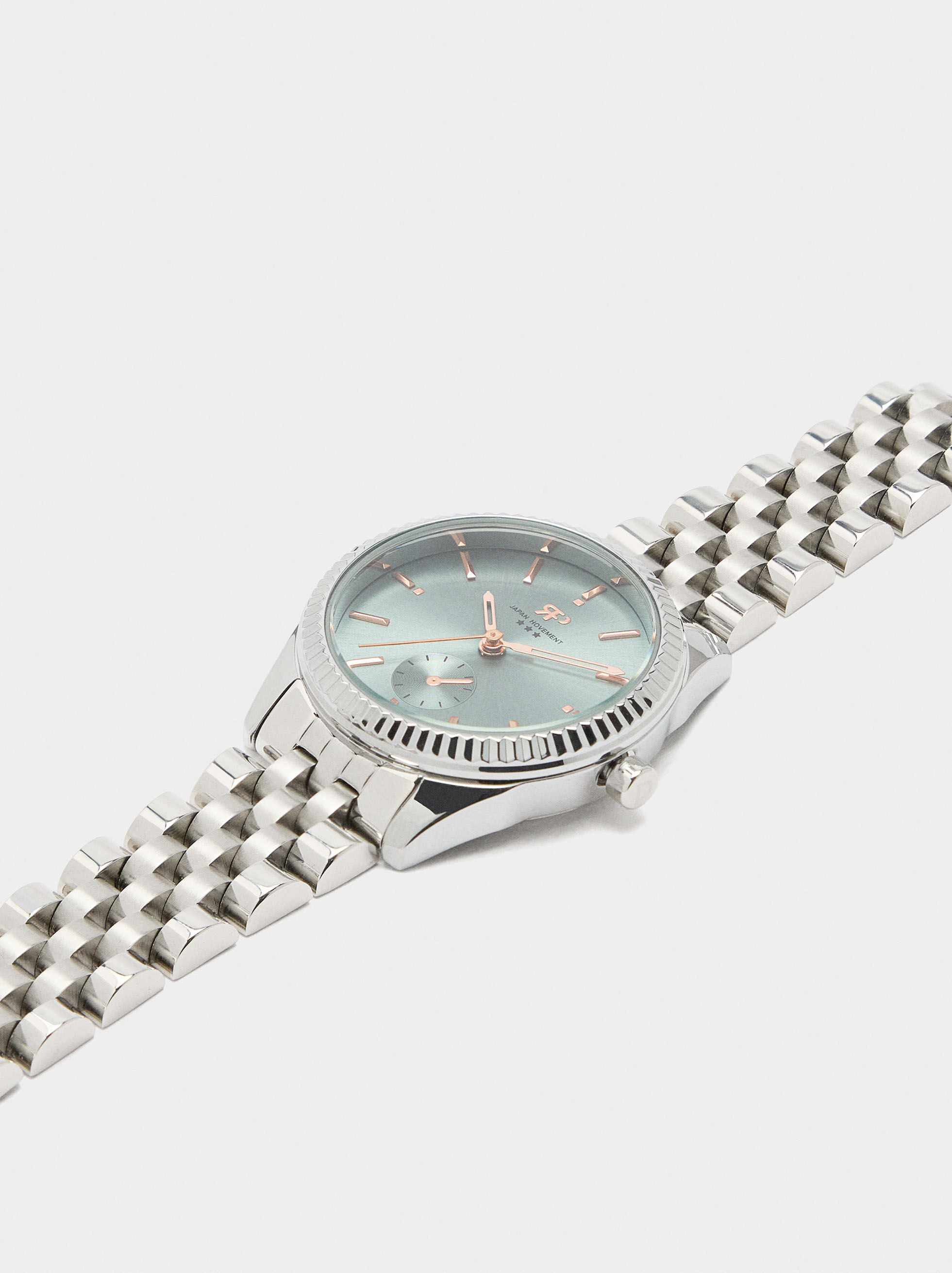 Orologio rotondo con cinturino in acciaio inossidabile