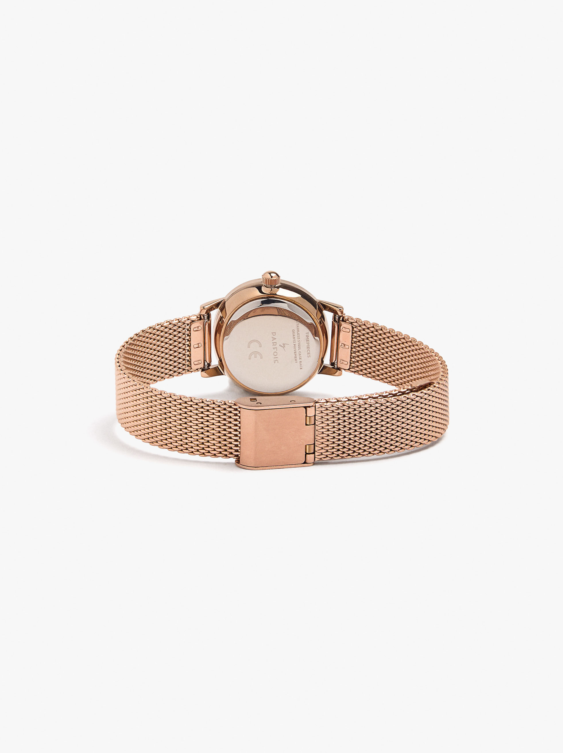 Orologio con cristalli e cinturino in acciaio inossidabile