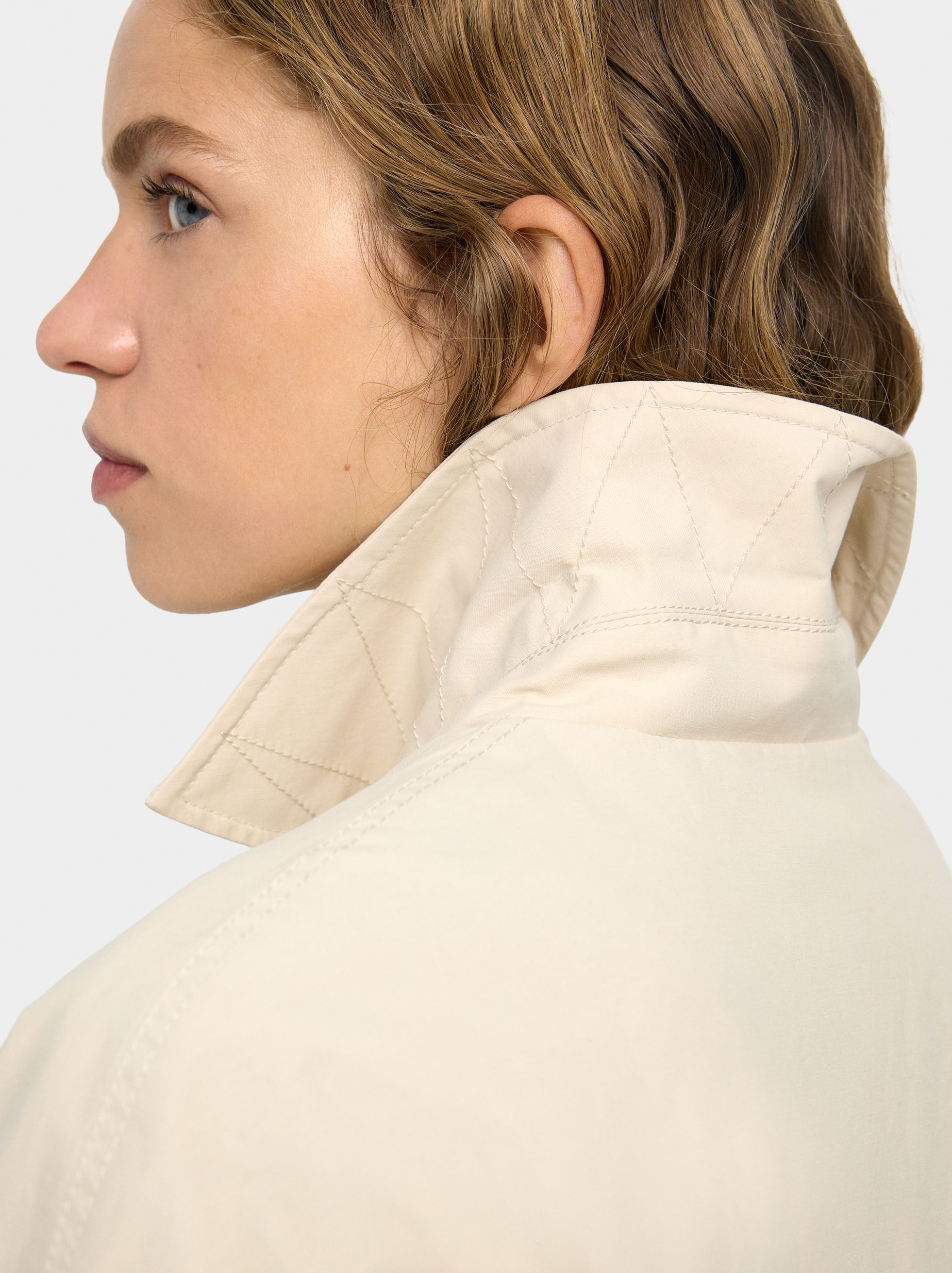 Parka in cotone con fodera a pallini