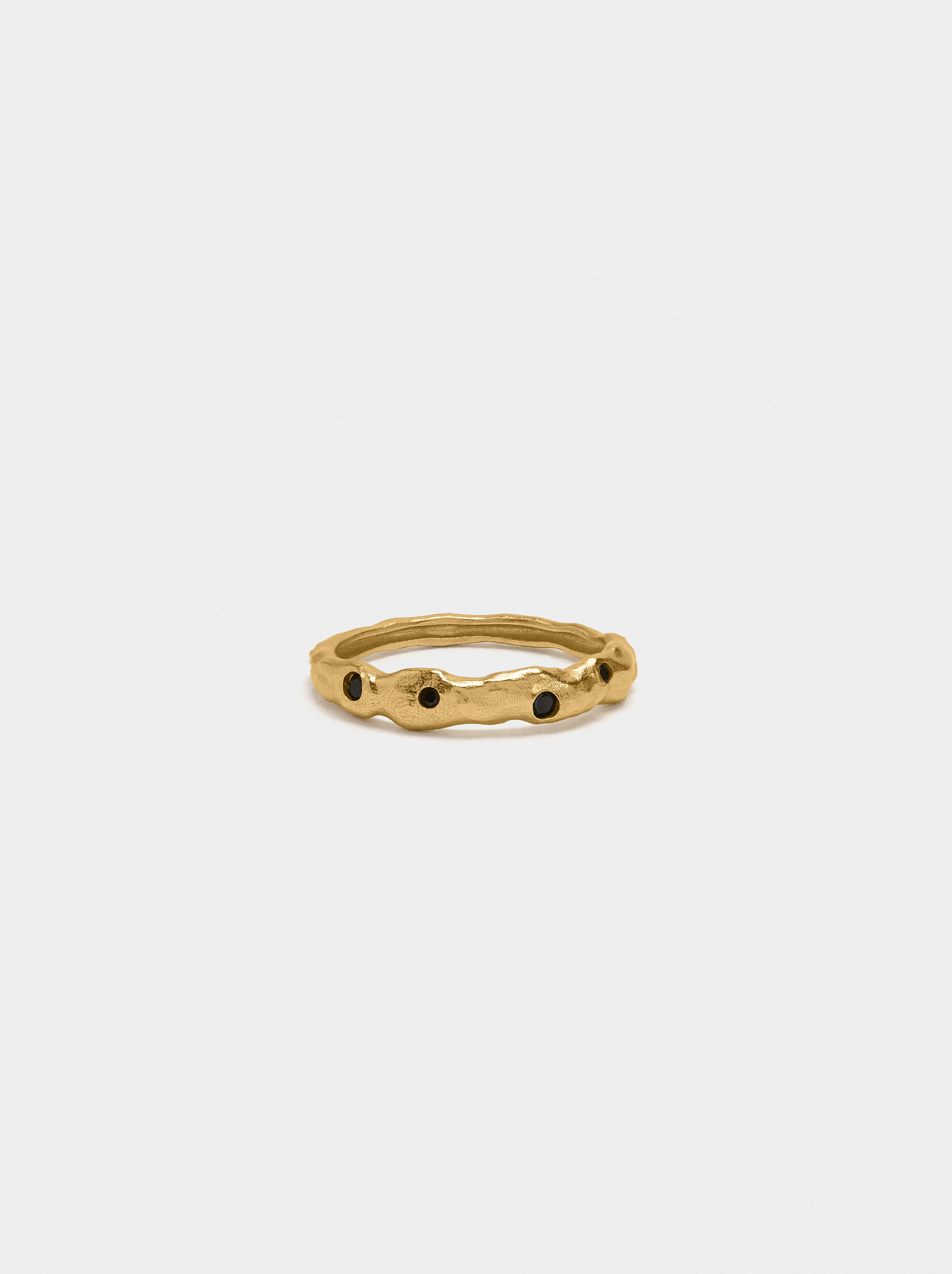 Anello irregolare con zirconi - argento sterling 925