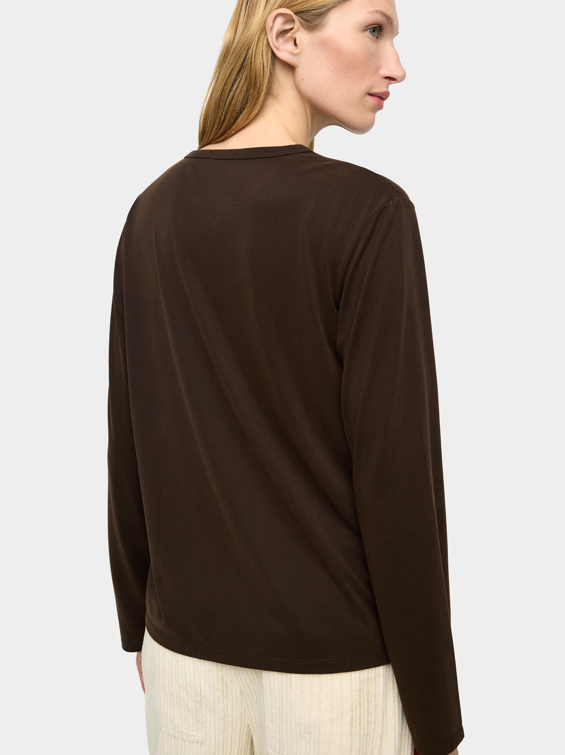 T-shirt a maniche lunghe monocolore