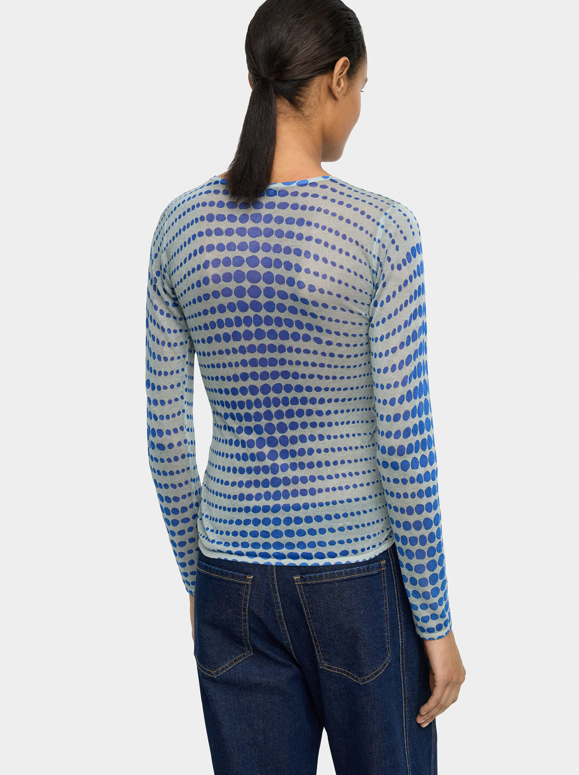 Maglietta in maglia semitrasparente