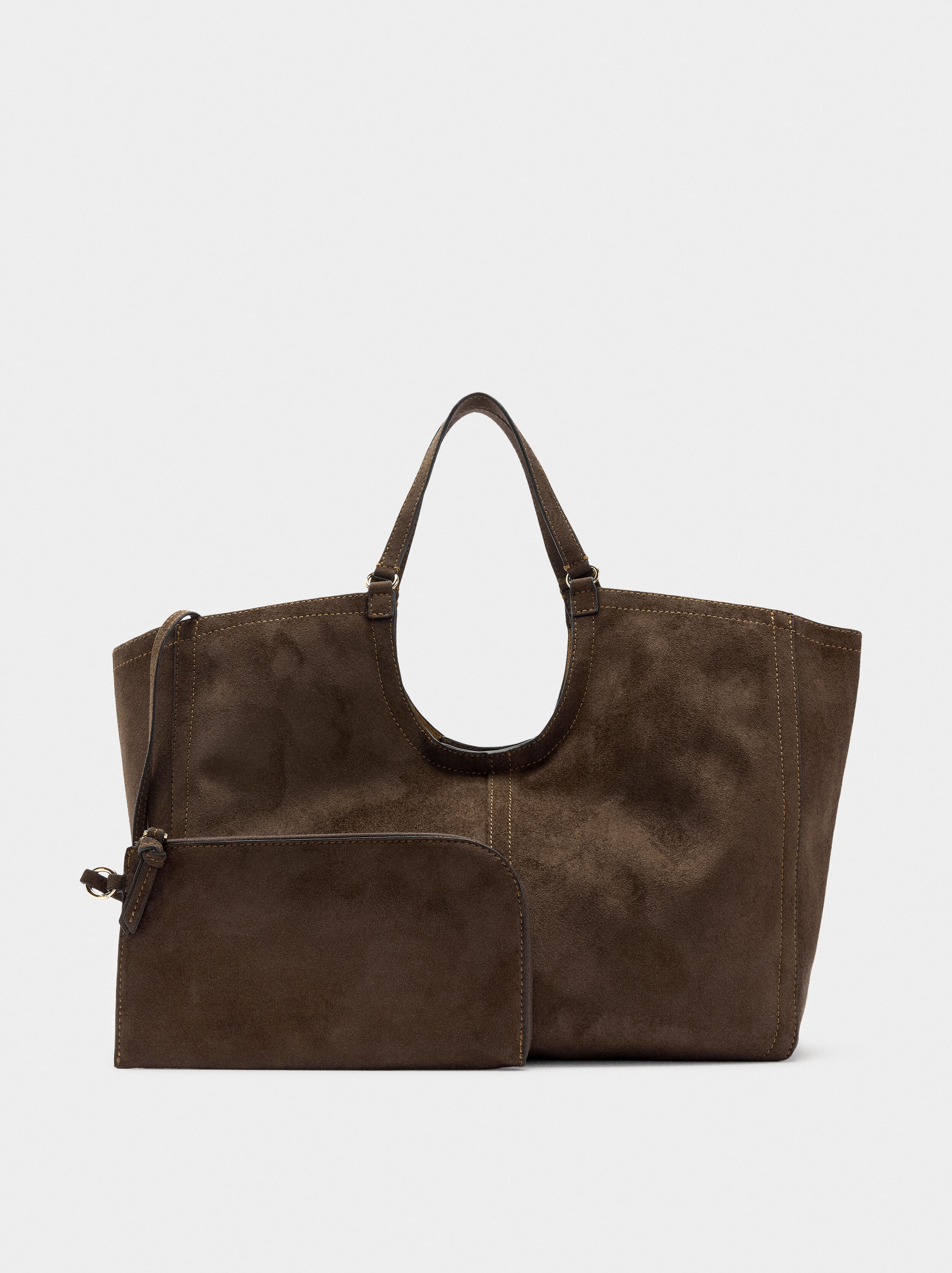 Borsa shopper effetto pelle con borsa interna