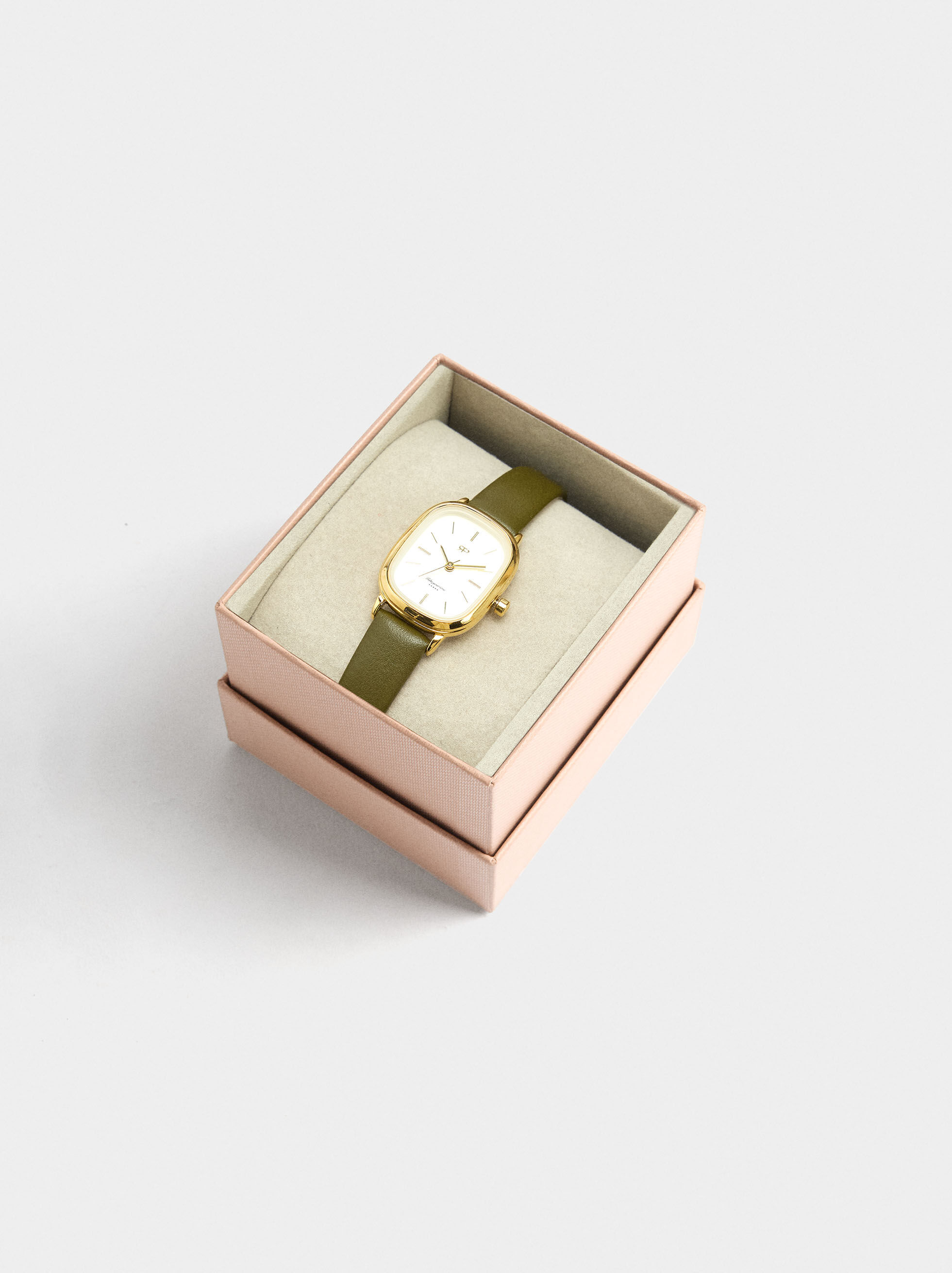 Orologio quadrato cinturino effetto pelle