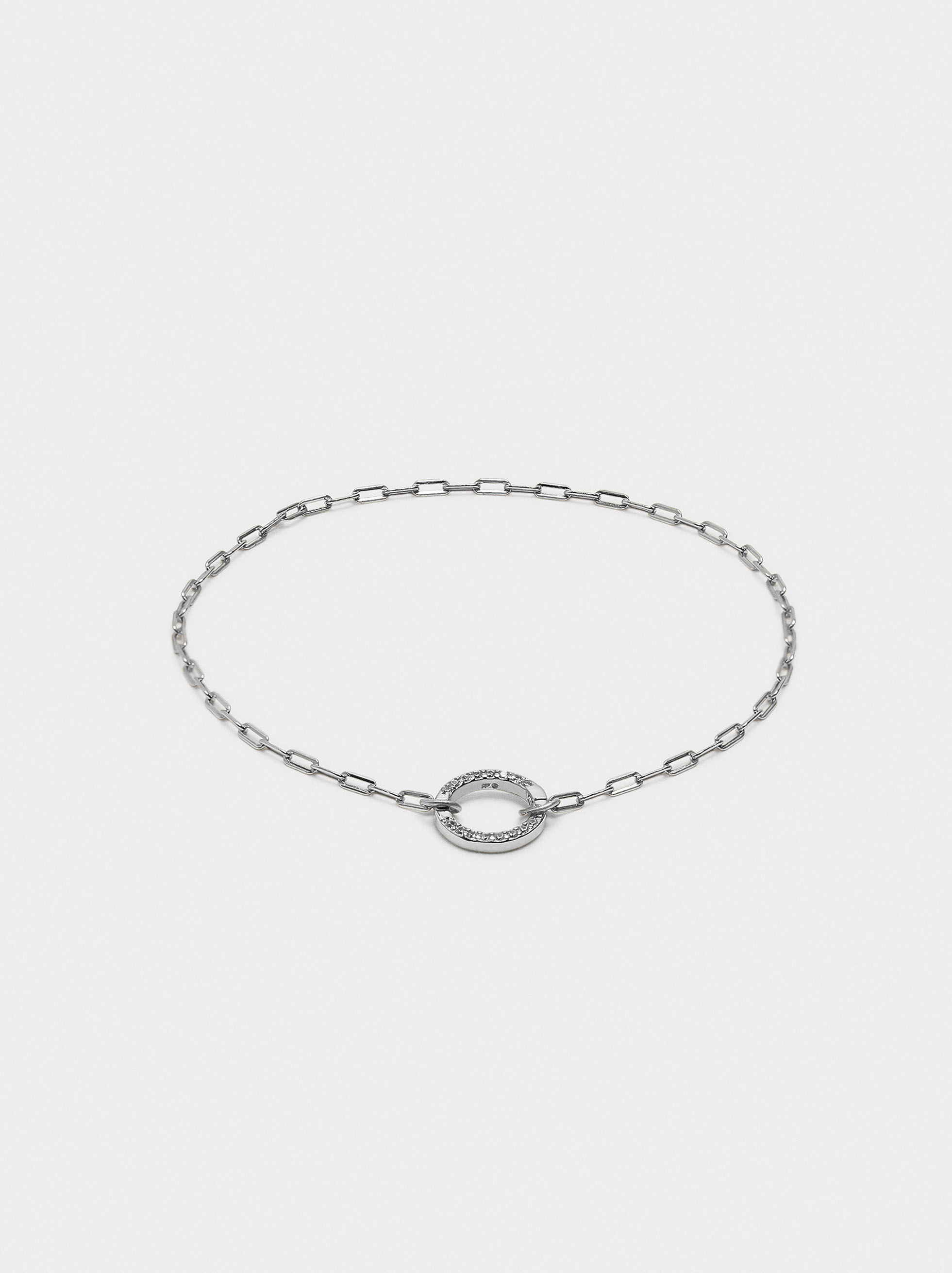Bracciale a caviglia con pendente in zirconi - argento 925