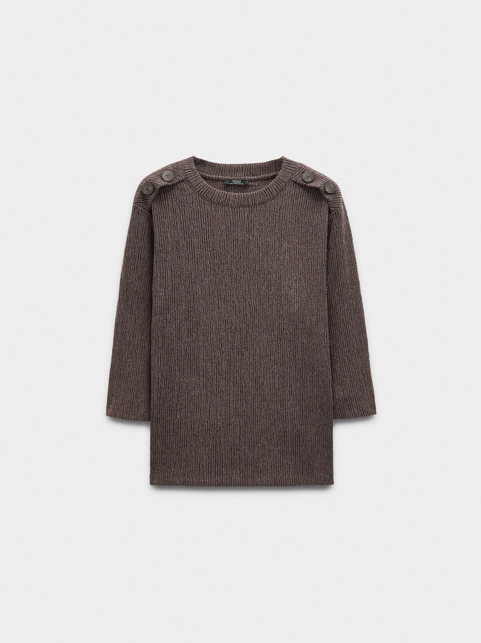 Maglia con texture e dettaglio bottoni sulle spalle