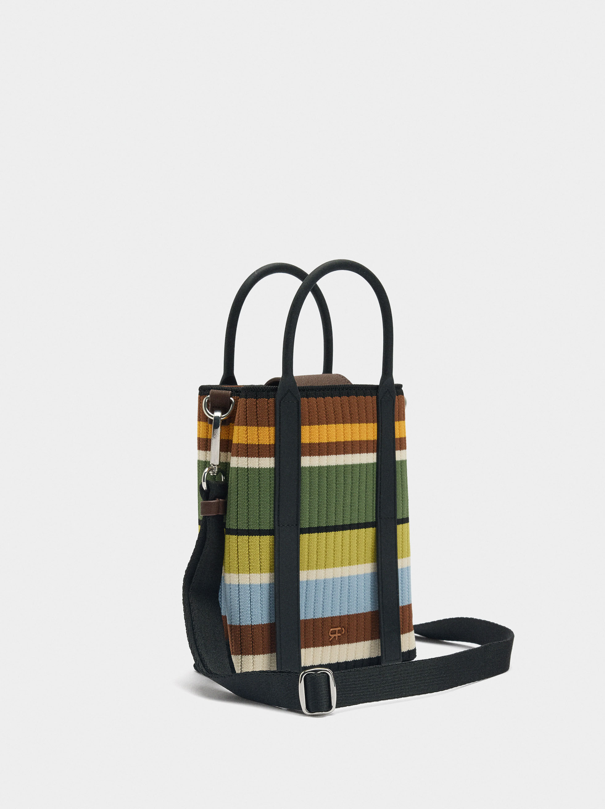 Borsa per telefono in maglia a righe