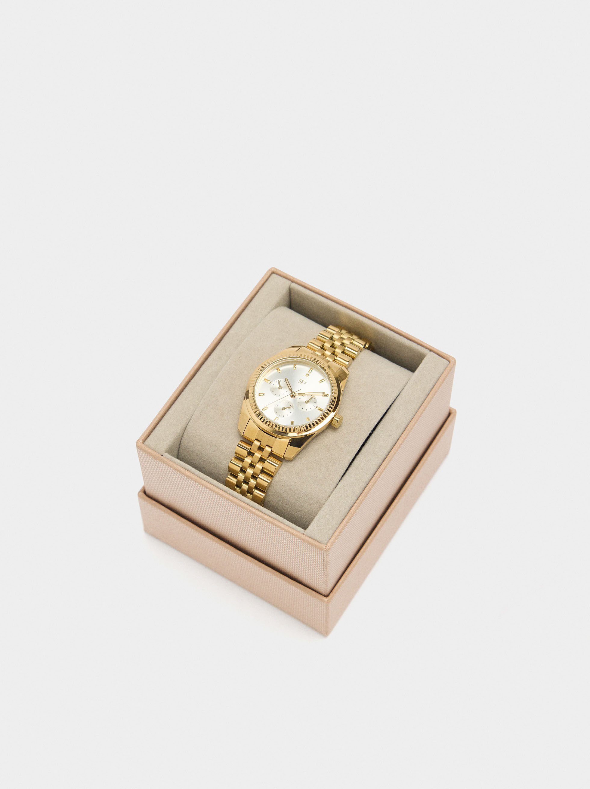 Orologio rotondo con cinturino in acciaio inossidabile