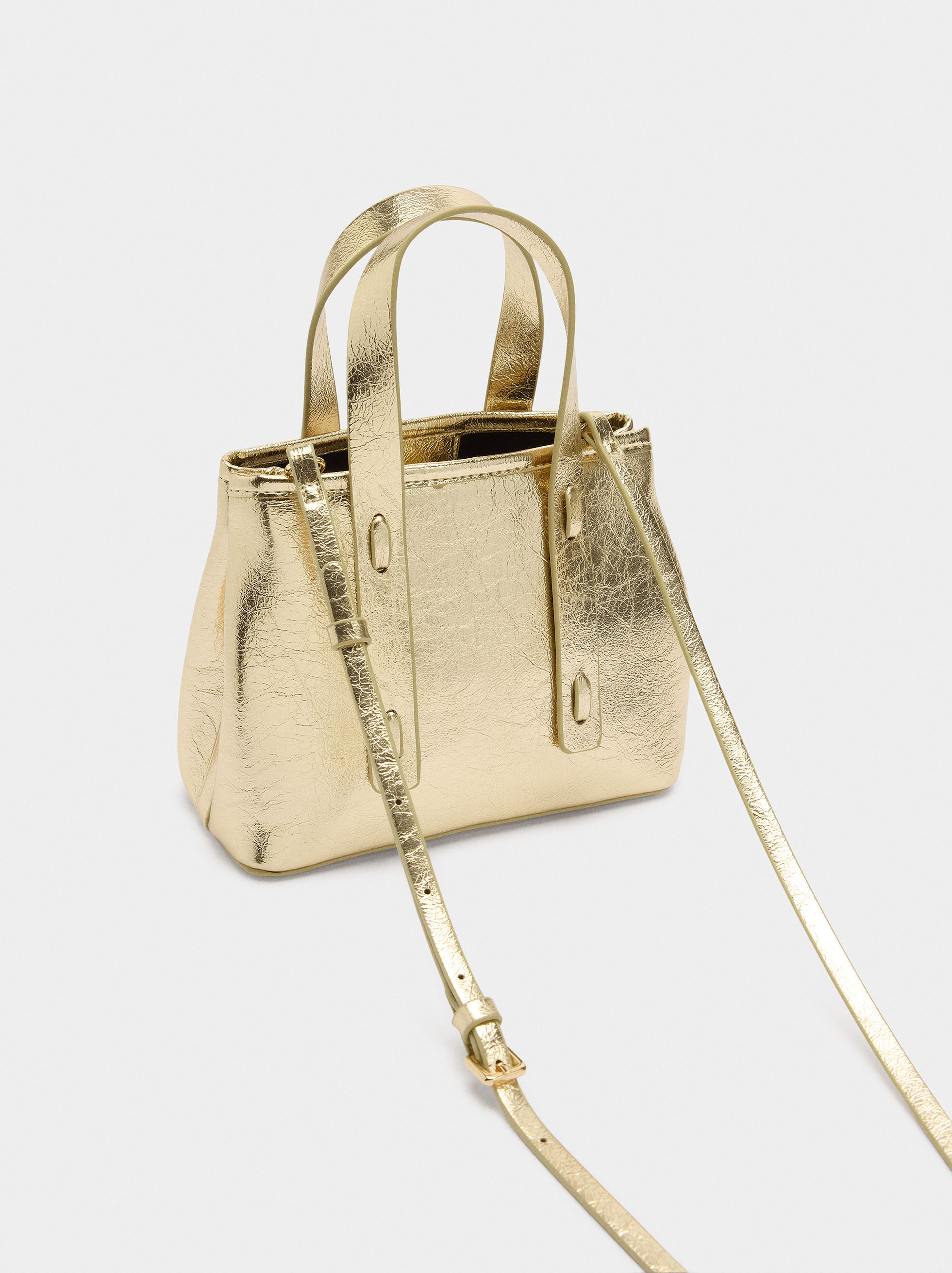 Borsa tote effetto craquelé