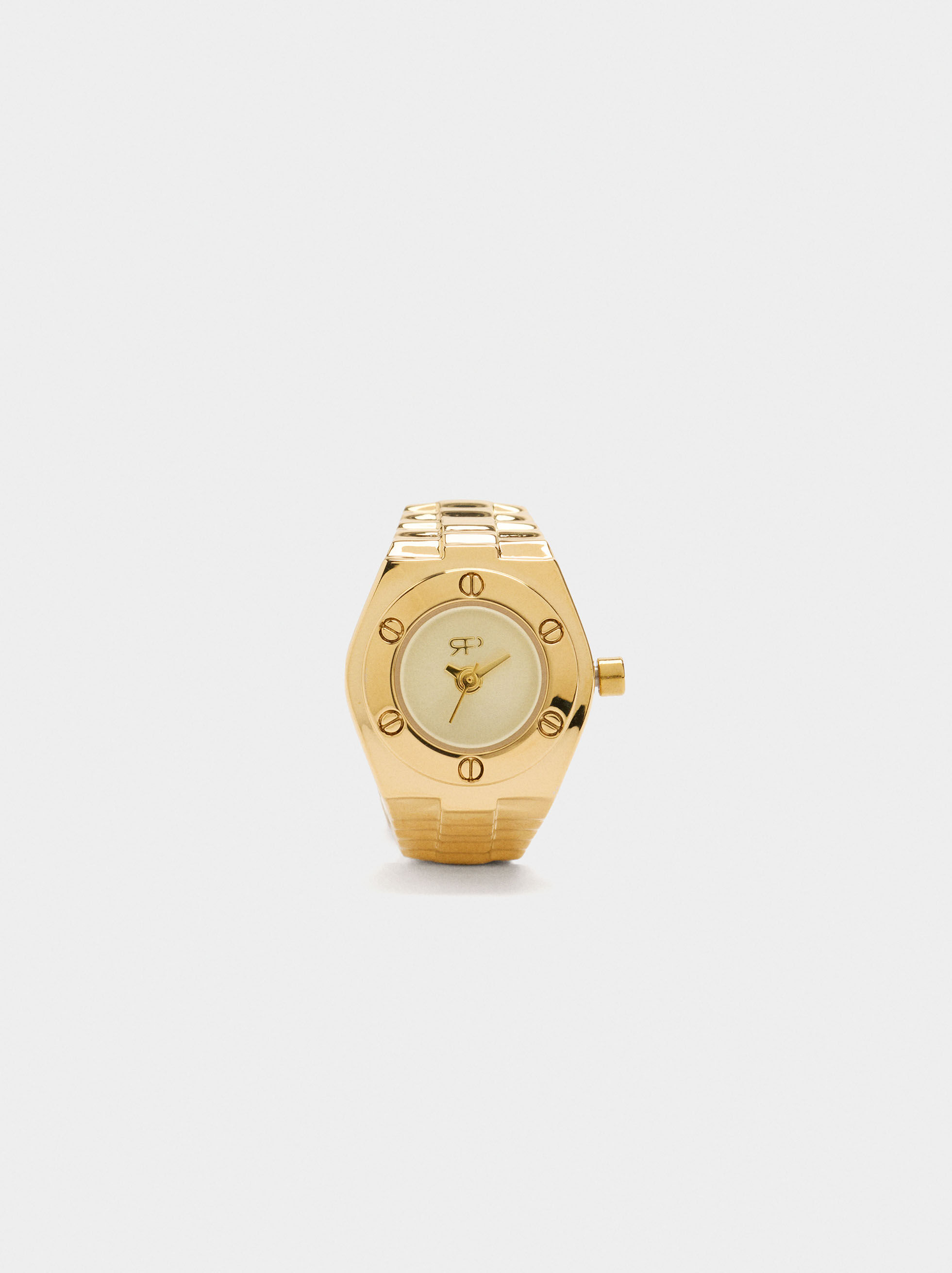 Orologio con cinturino in acciaio dorato