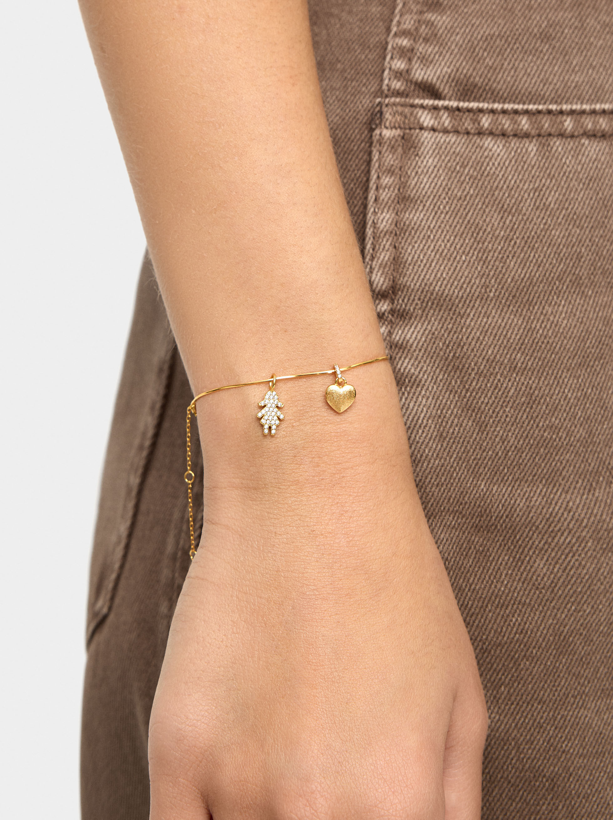Charm bambina con zirconi - argento sterling 925