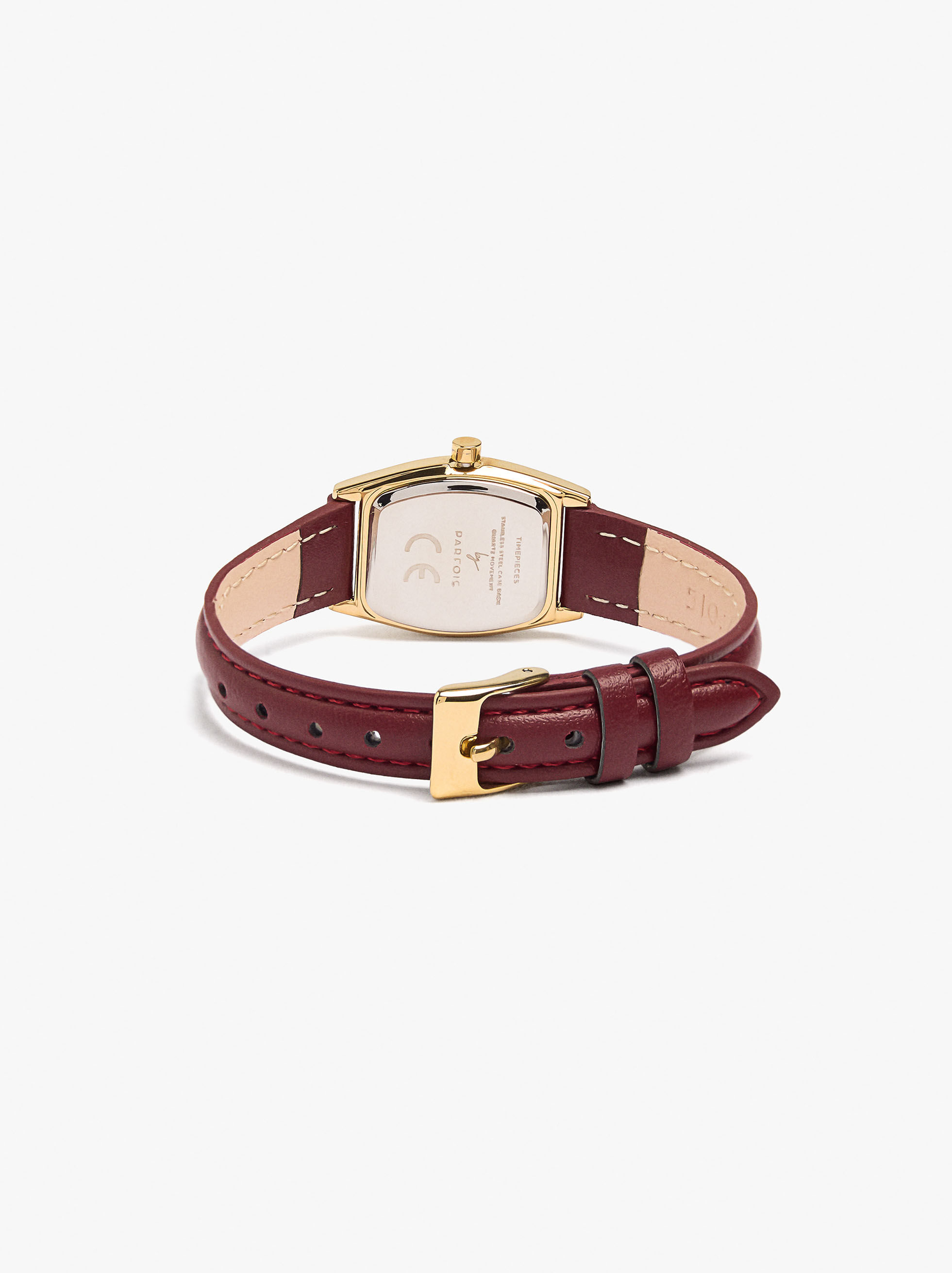 Orologio tondo con cinturino a texture