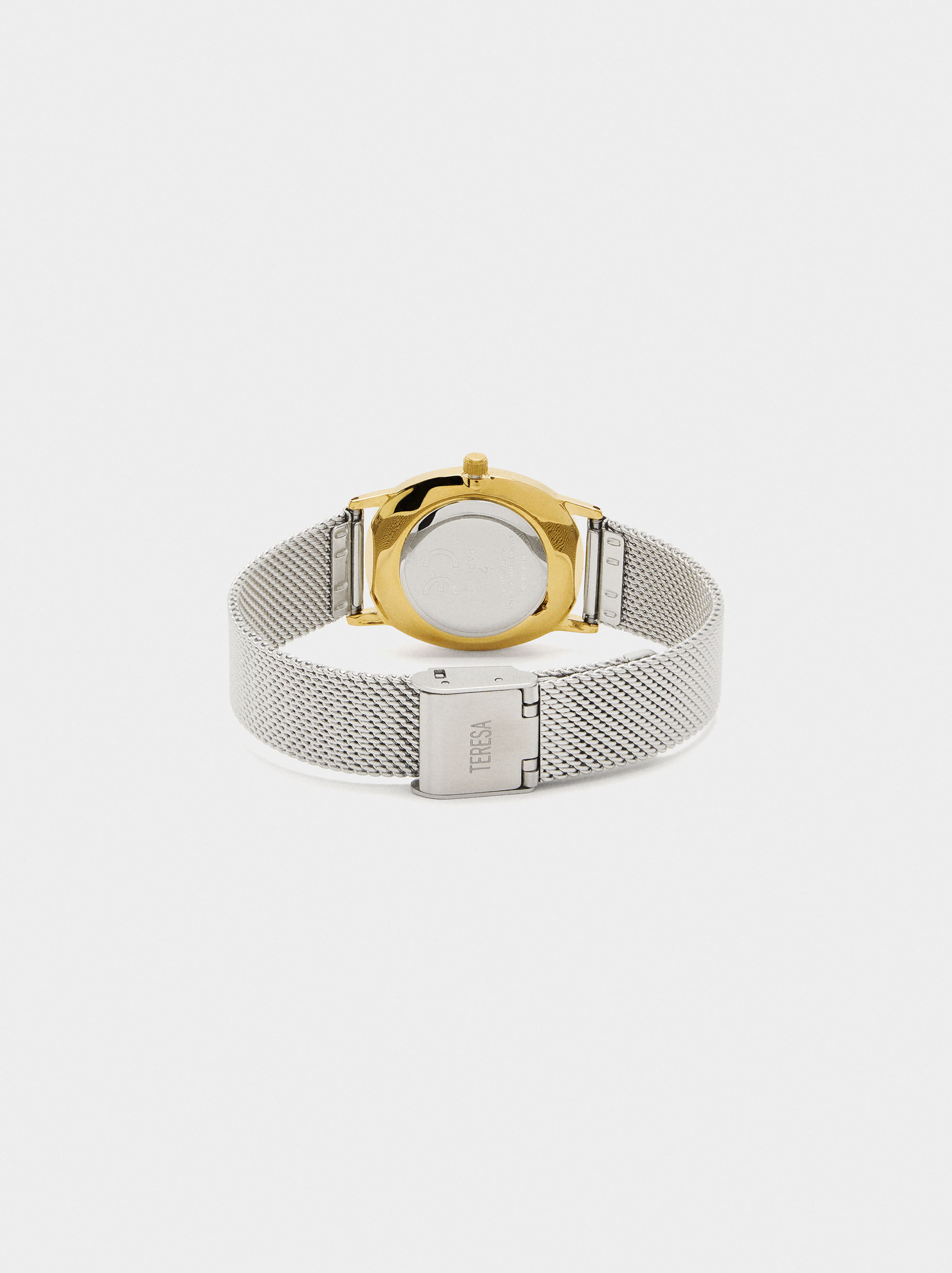 Orologio ovale bicolor con cinturino in acciaio inossidabile
