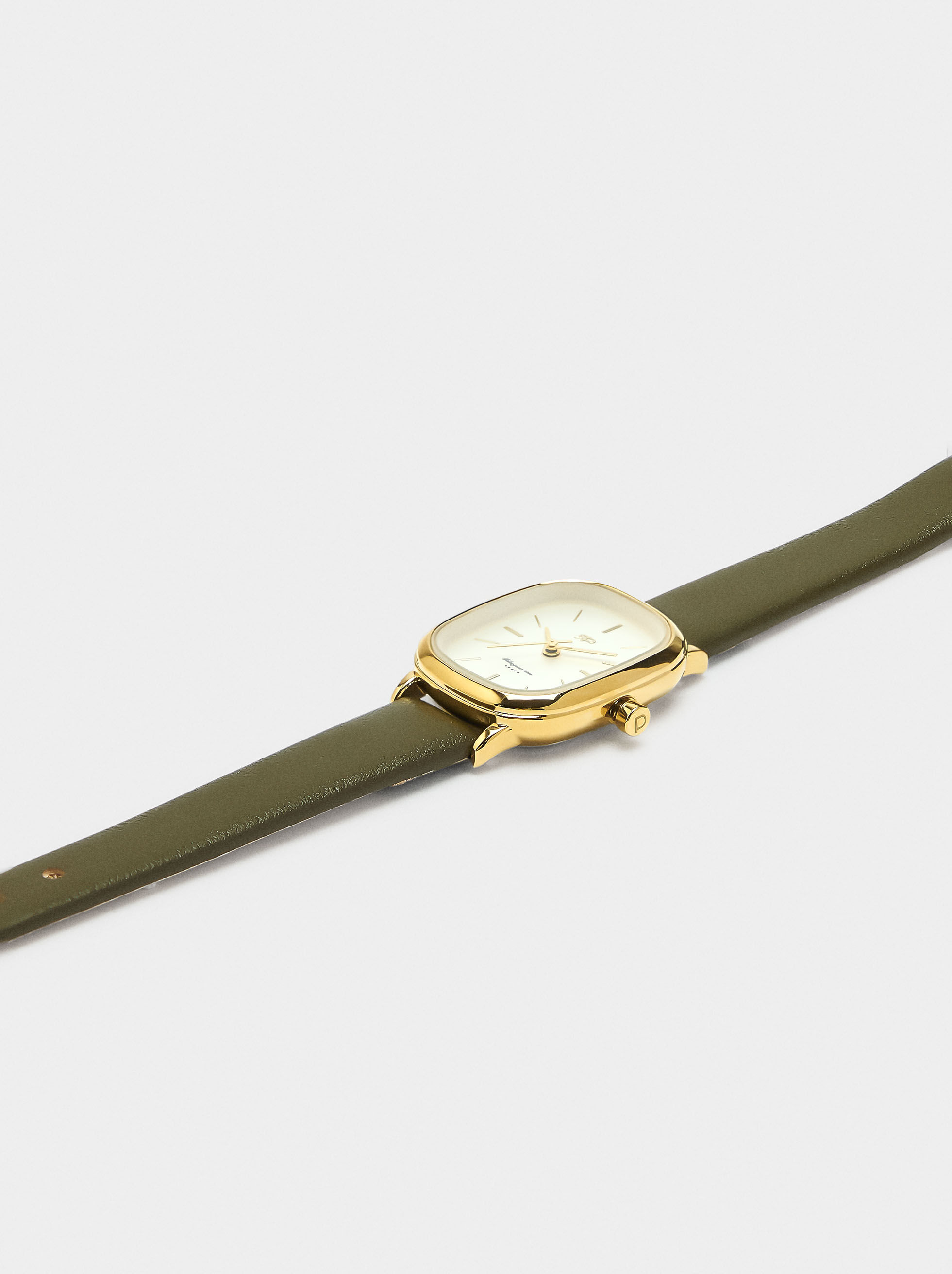 Orologio quadrato cinturino effetto pelle