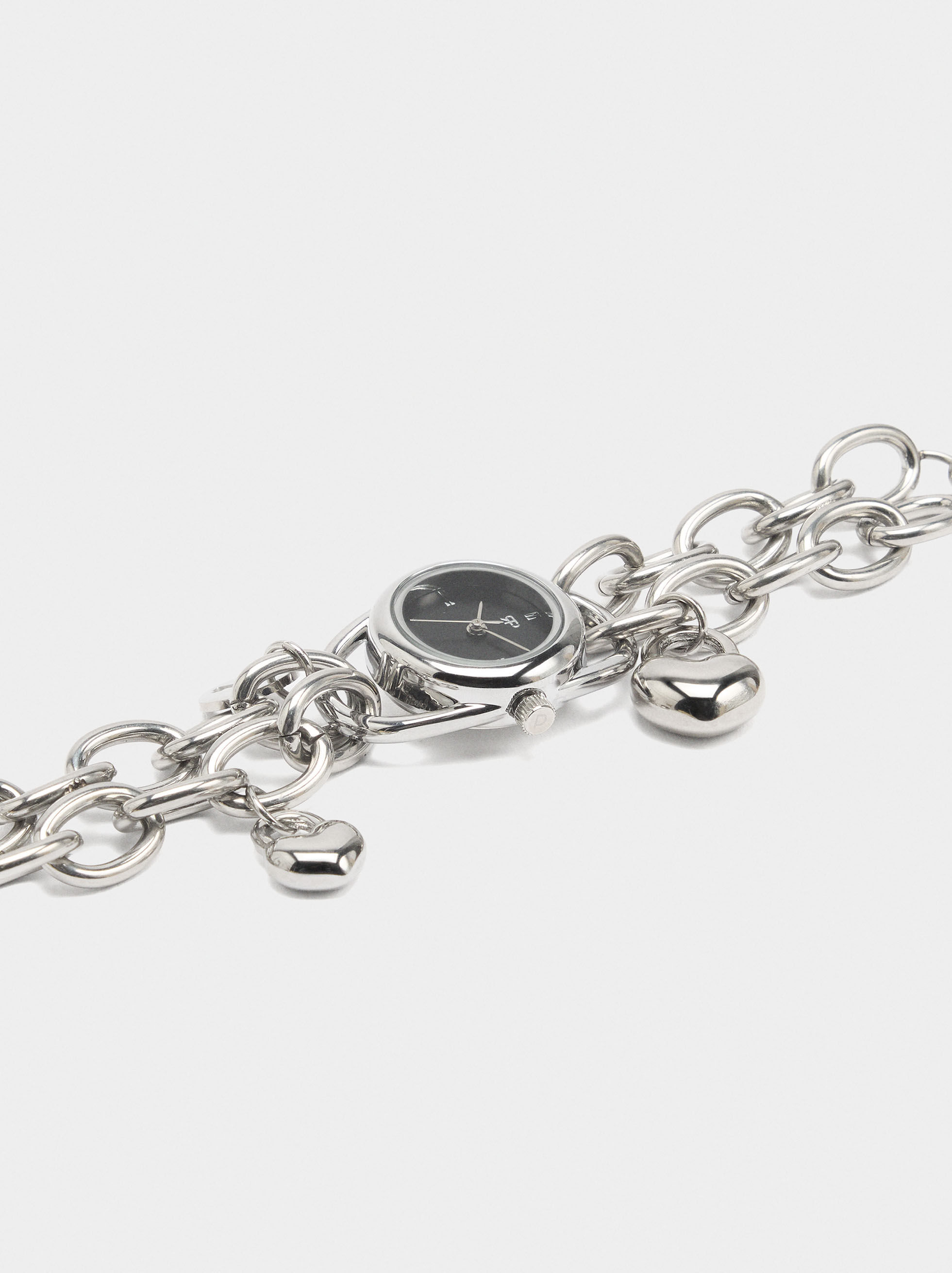 Orologio da polso con cinturino a catene con cuori