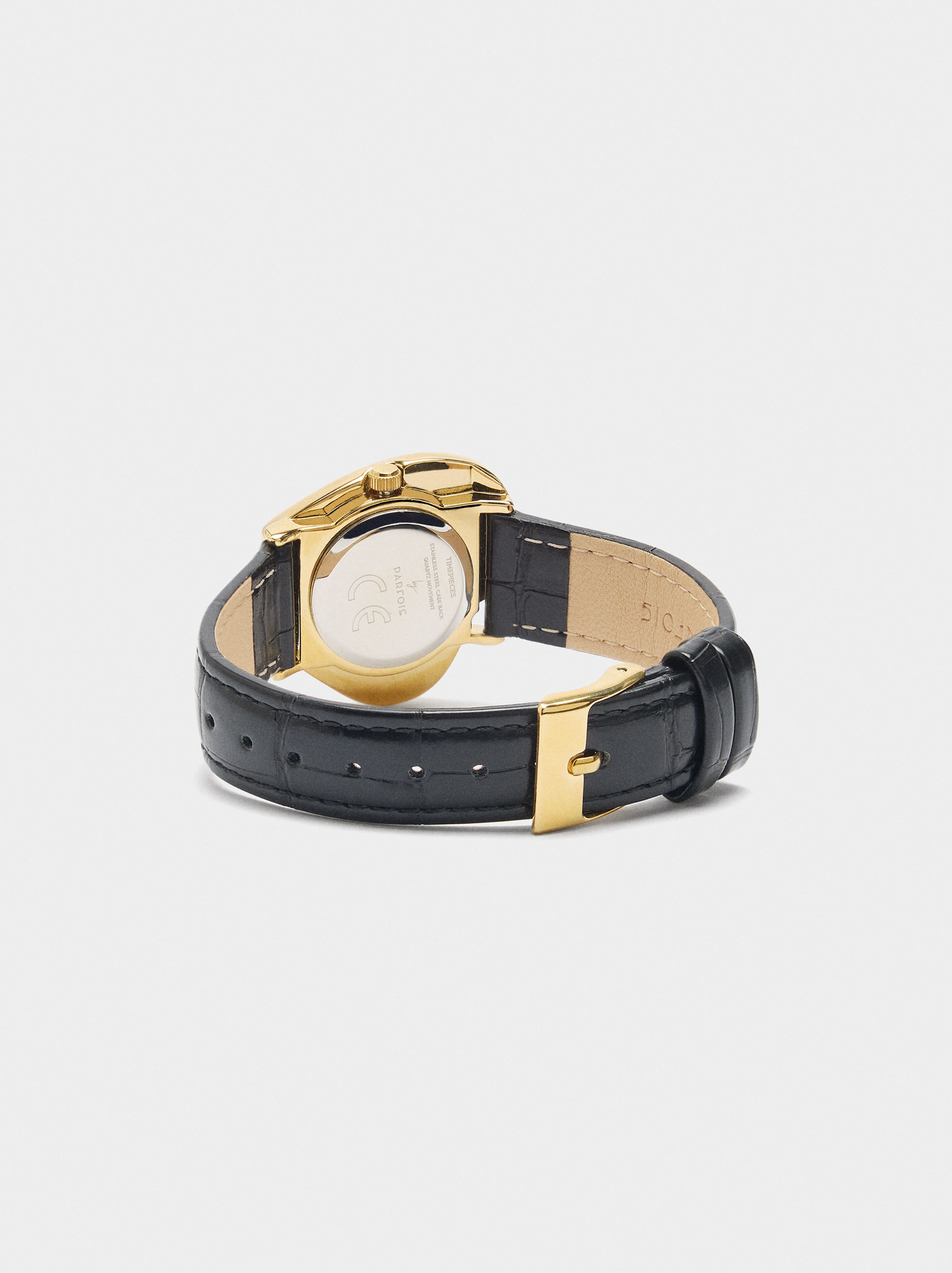 Orologio da polso con cinturino effetto pelle