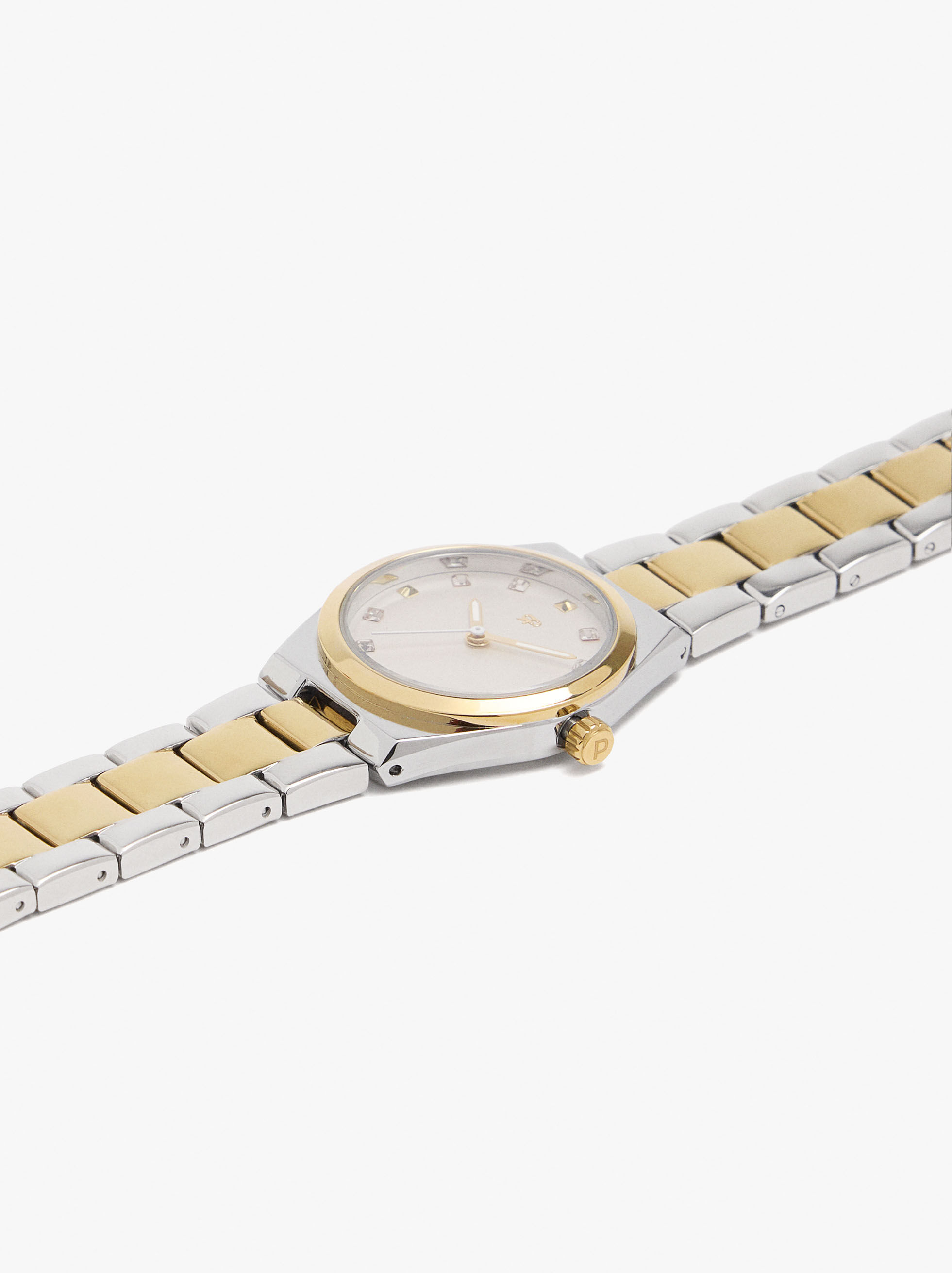 Orologio bicolor cinturino in acciaio inossidabile