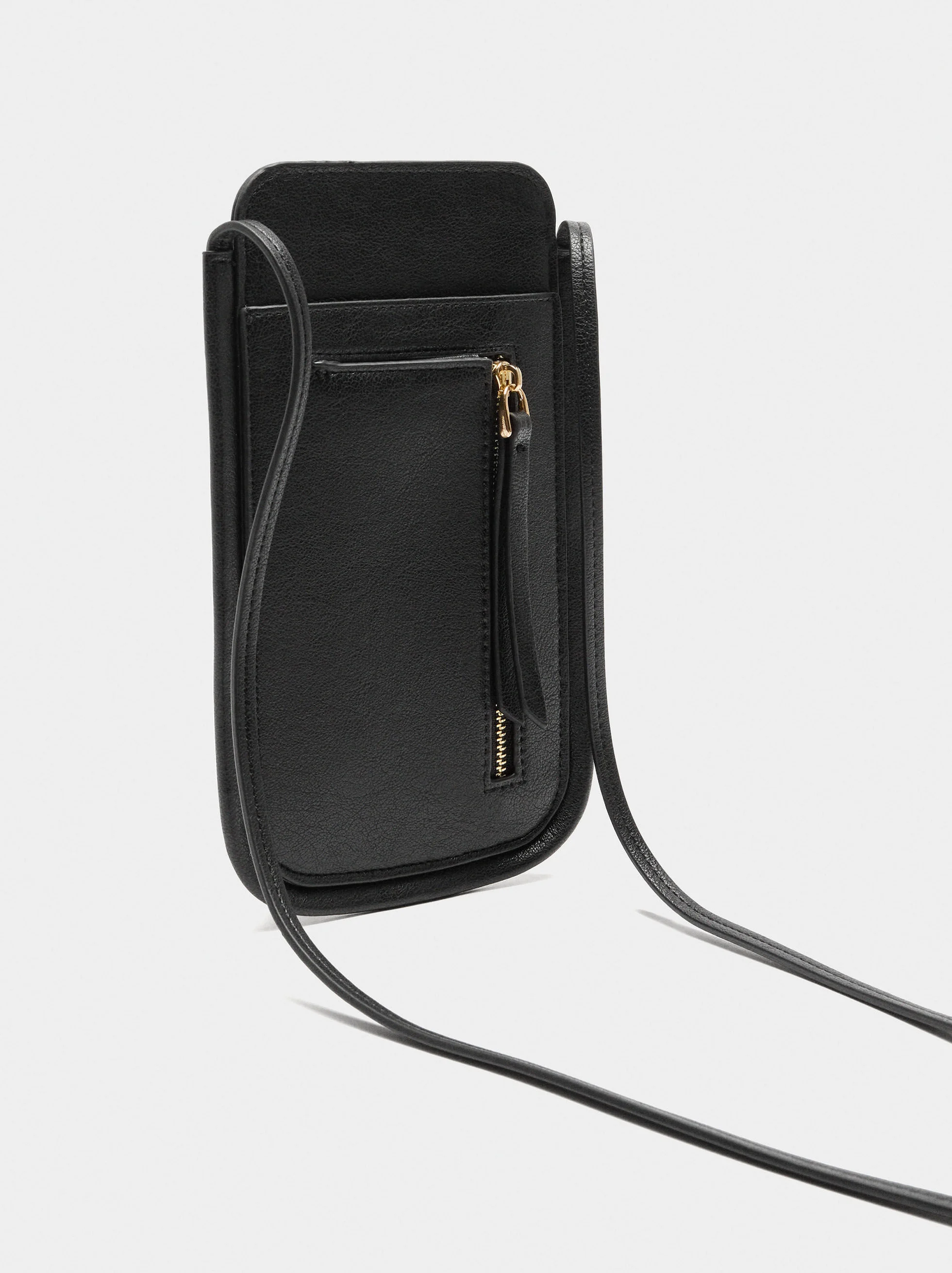 Borsa per telefono con effetto craquelé