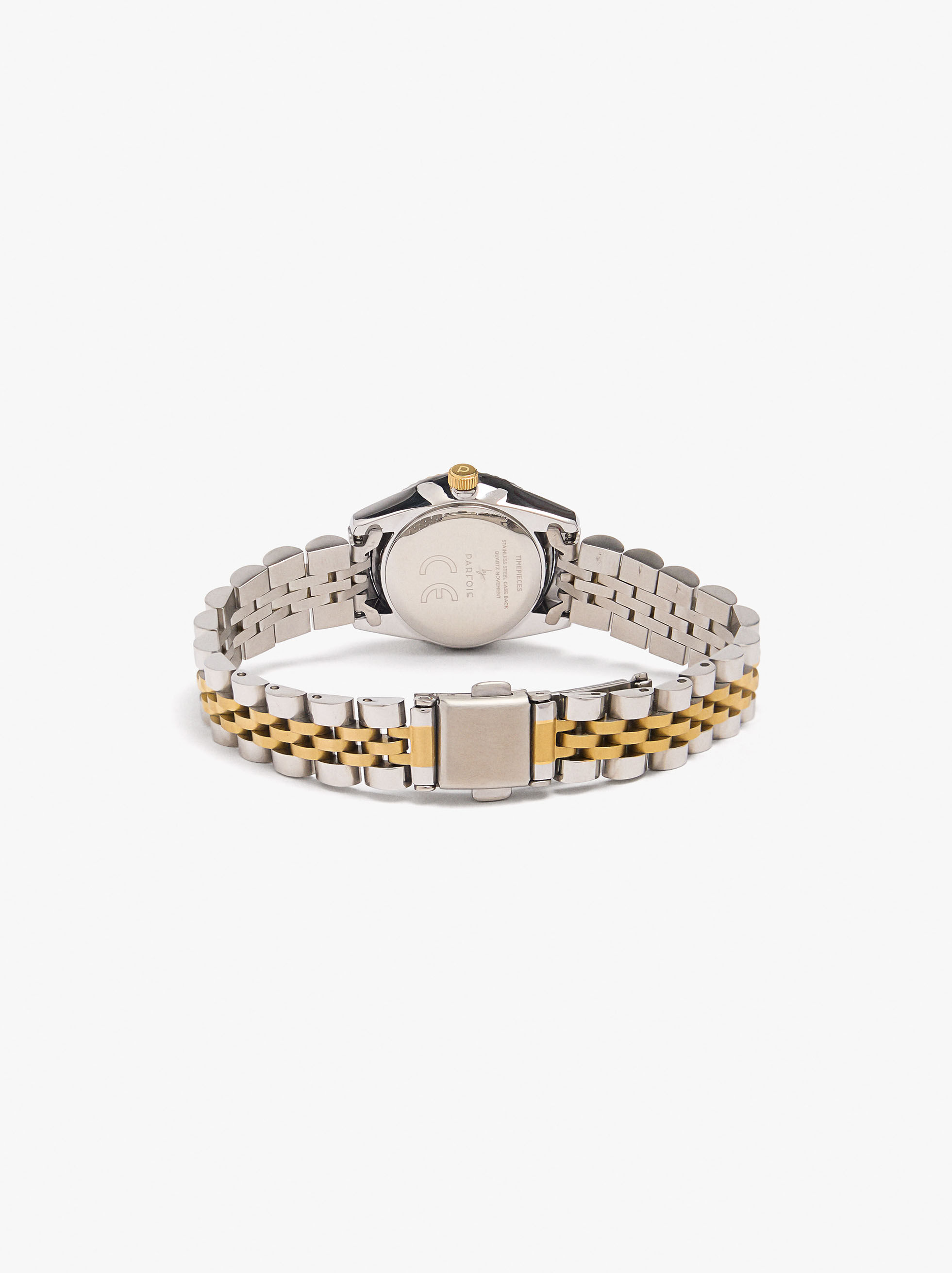 Orologio bicolor con cinturino in acciaio inossidabile