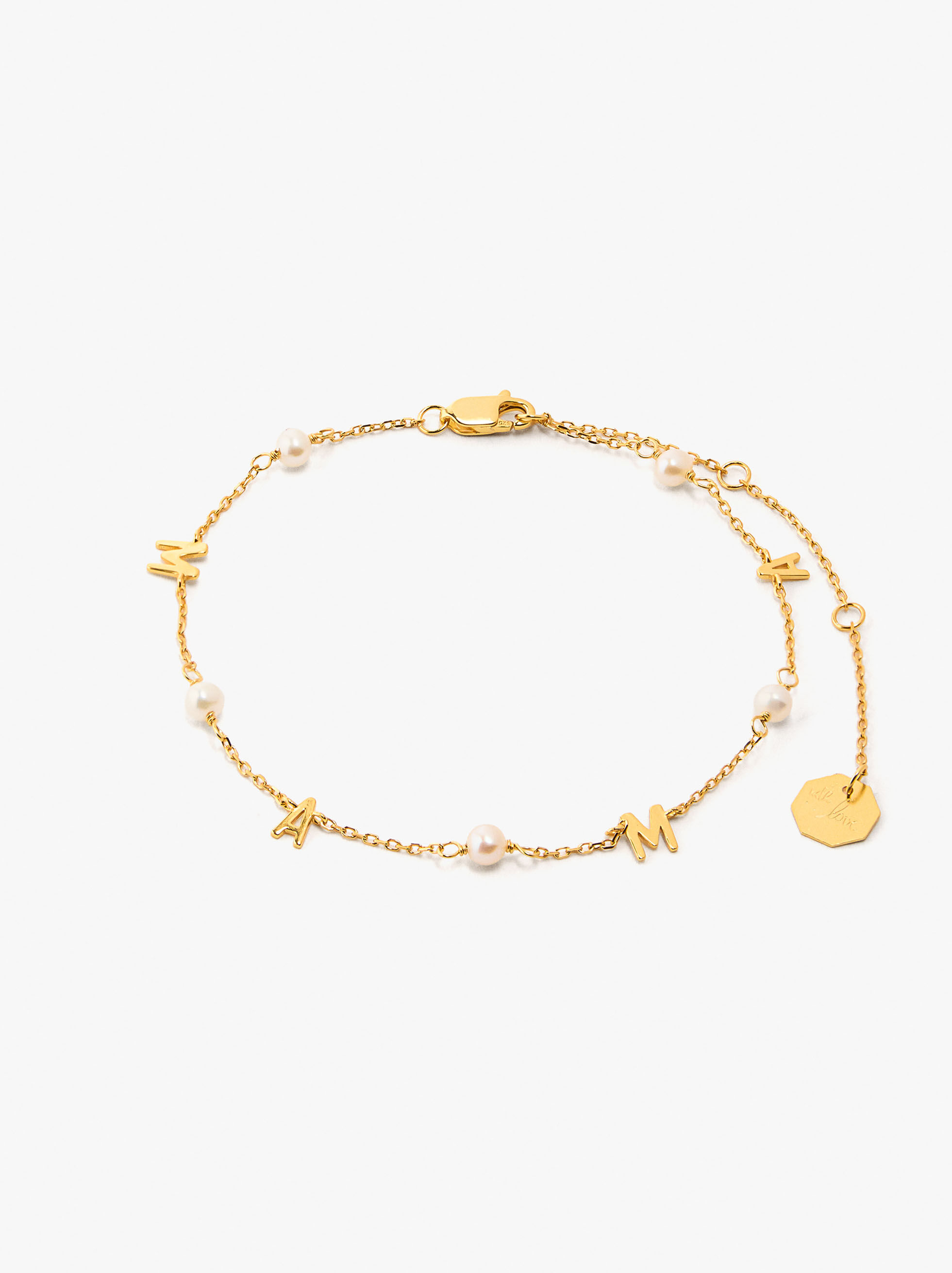 Bracciale MAMA con perle d'acqua dolce - argento 925