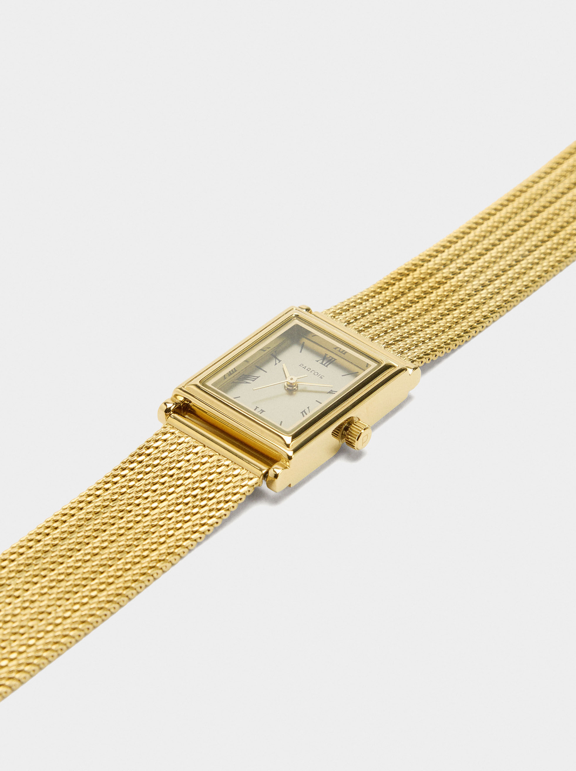 Orologio quadrato con cinturino in acciaio