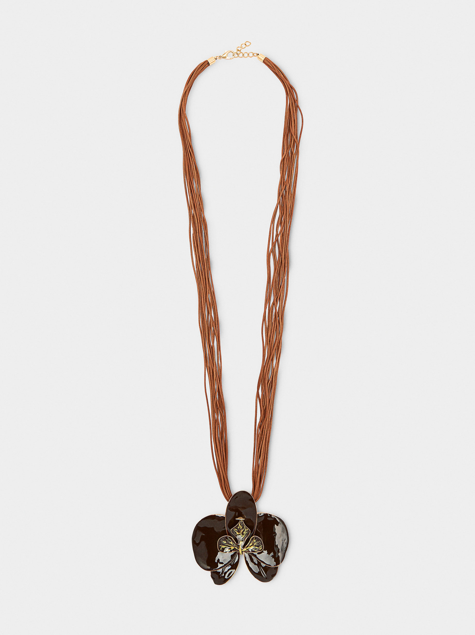 Collana multicolore con pendente flore