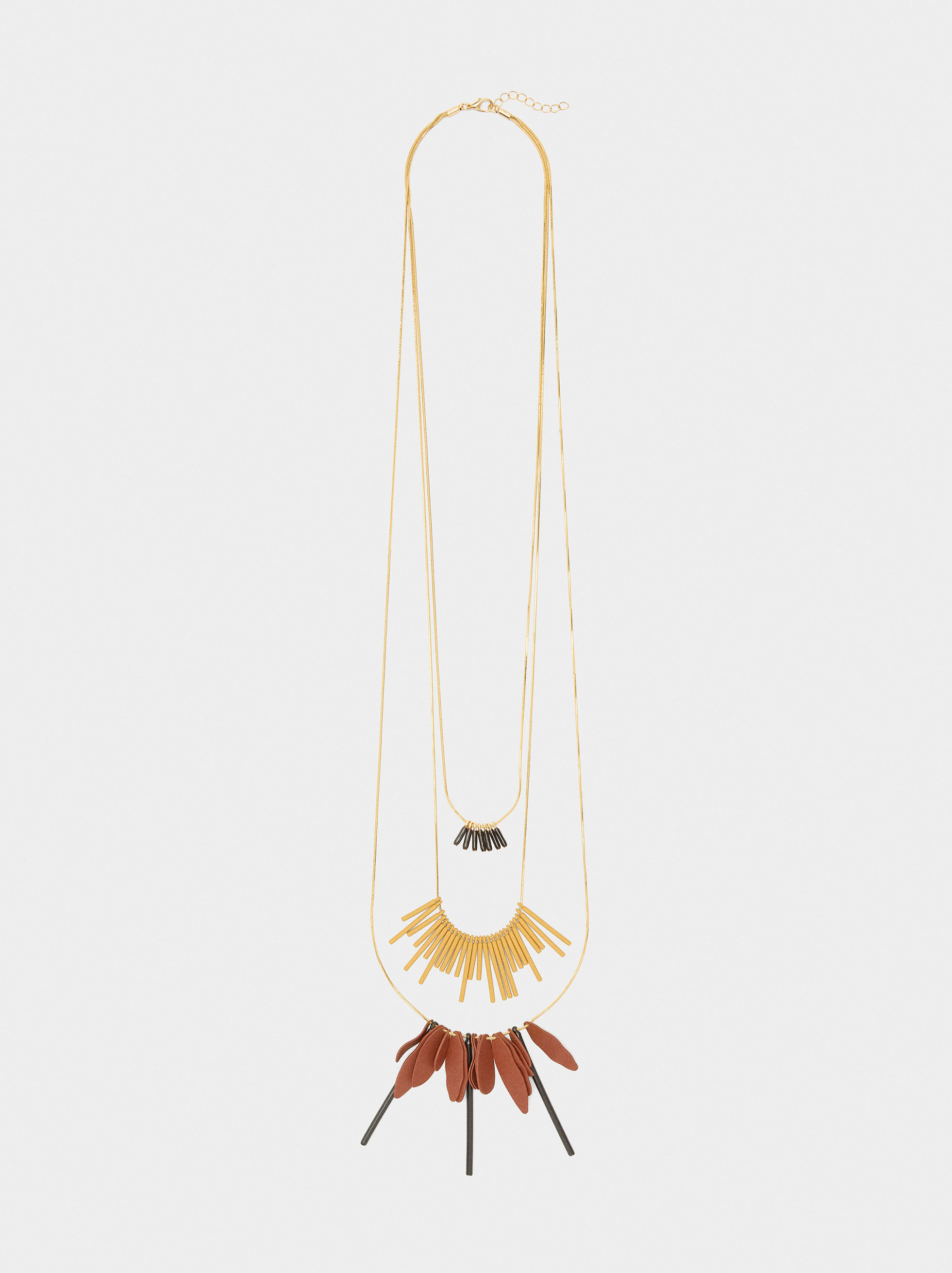 Collana triple pendenti in barre