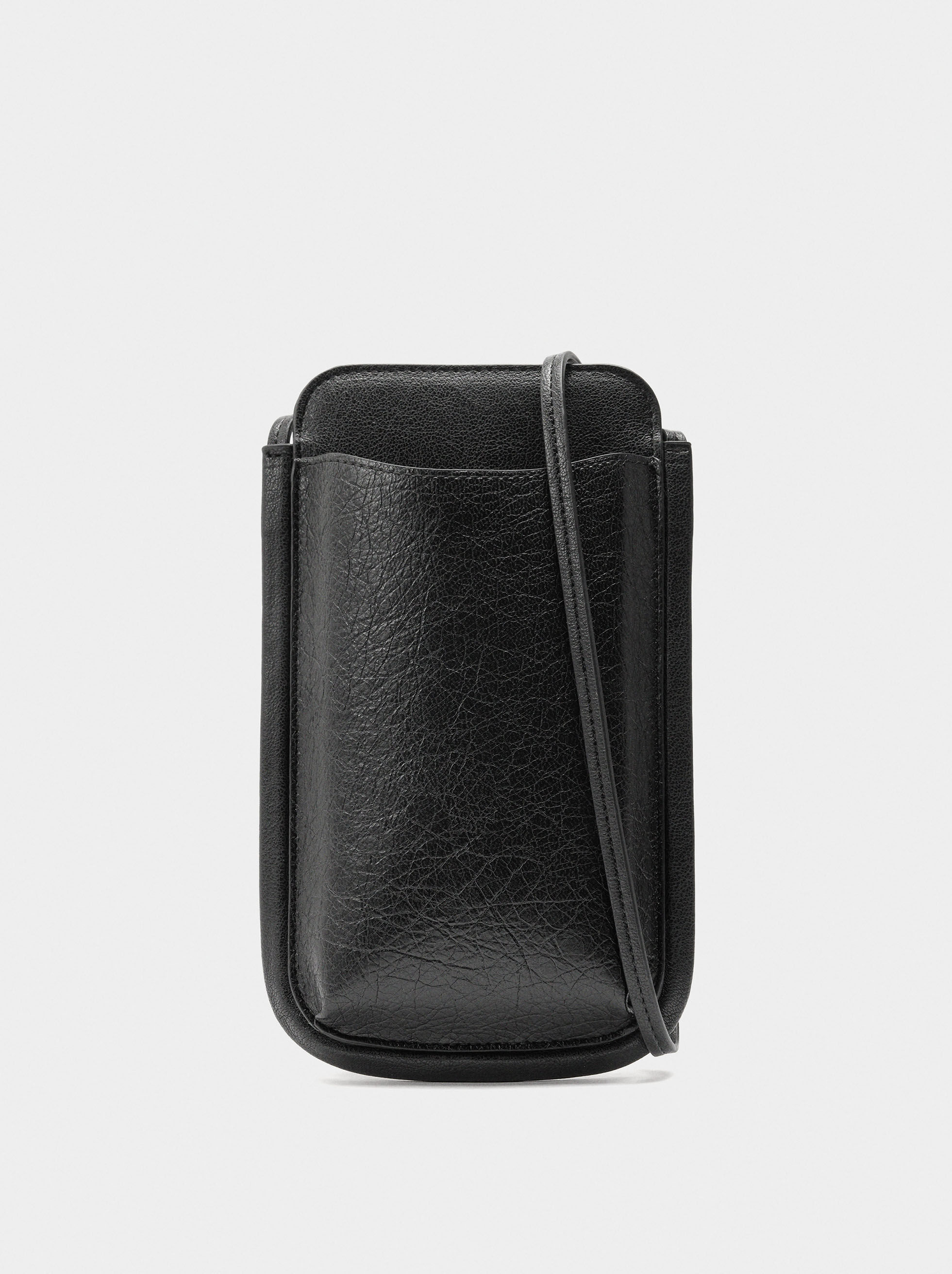 Borsa per telefono con effetto craquelé