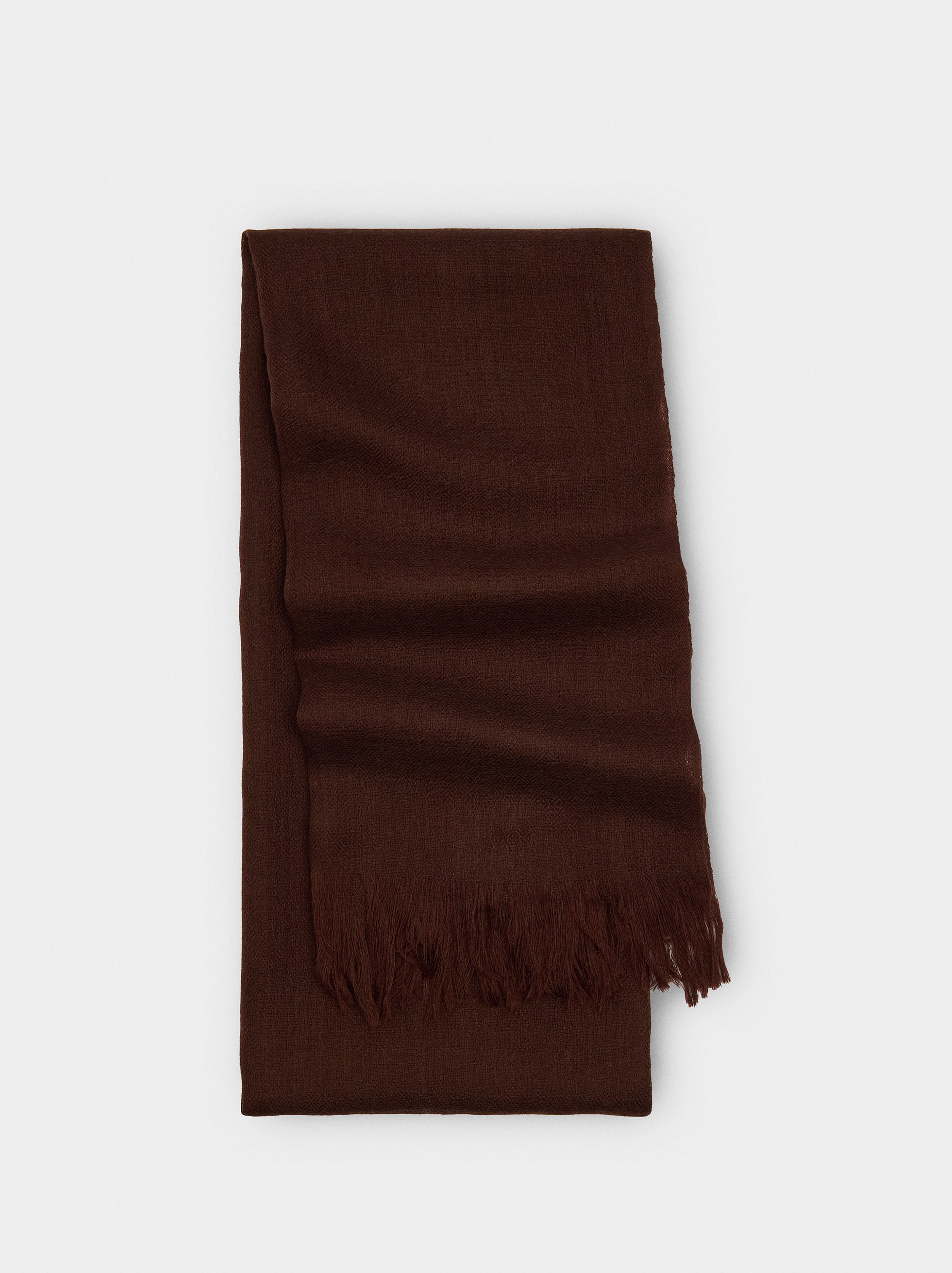 Pashmina in lana con frange