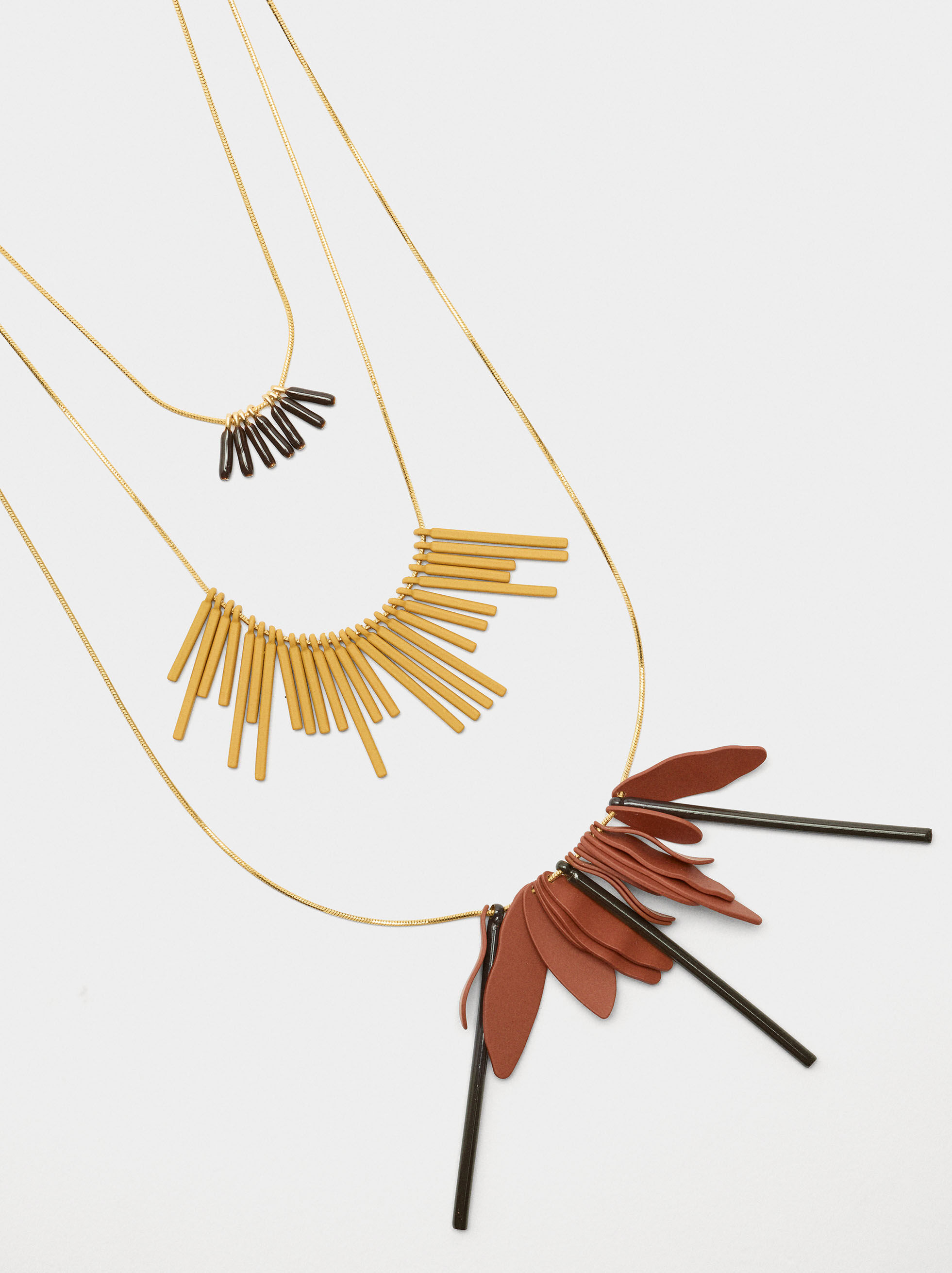 Collana triple pendenti in barre