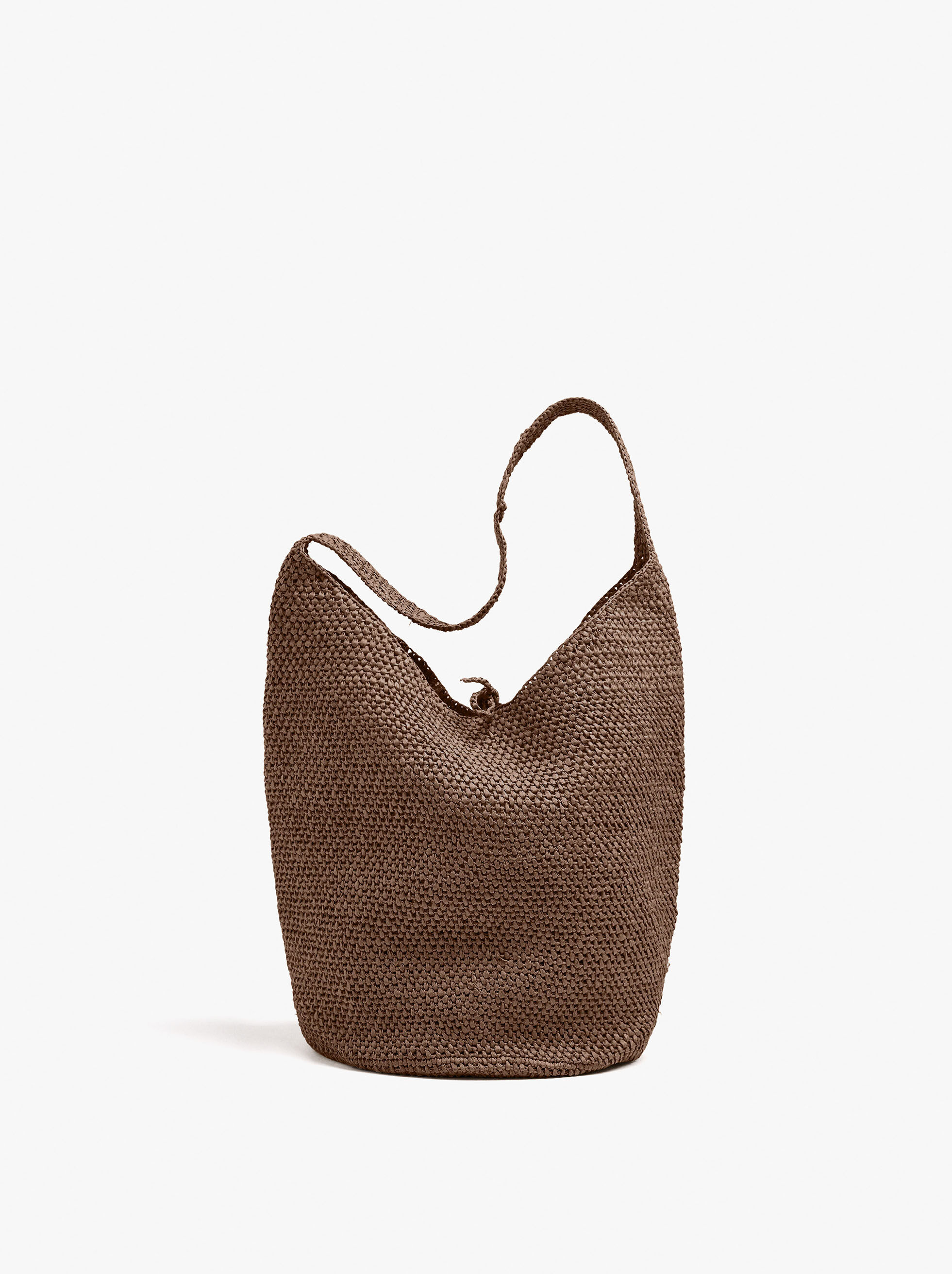 Borsa a tracolla effetto paglia