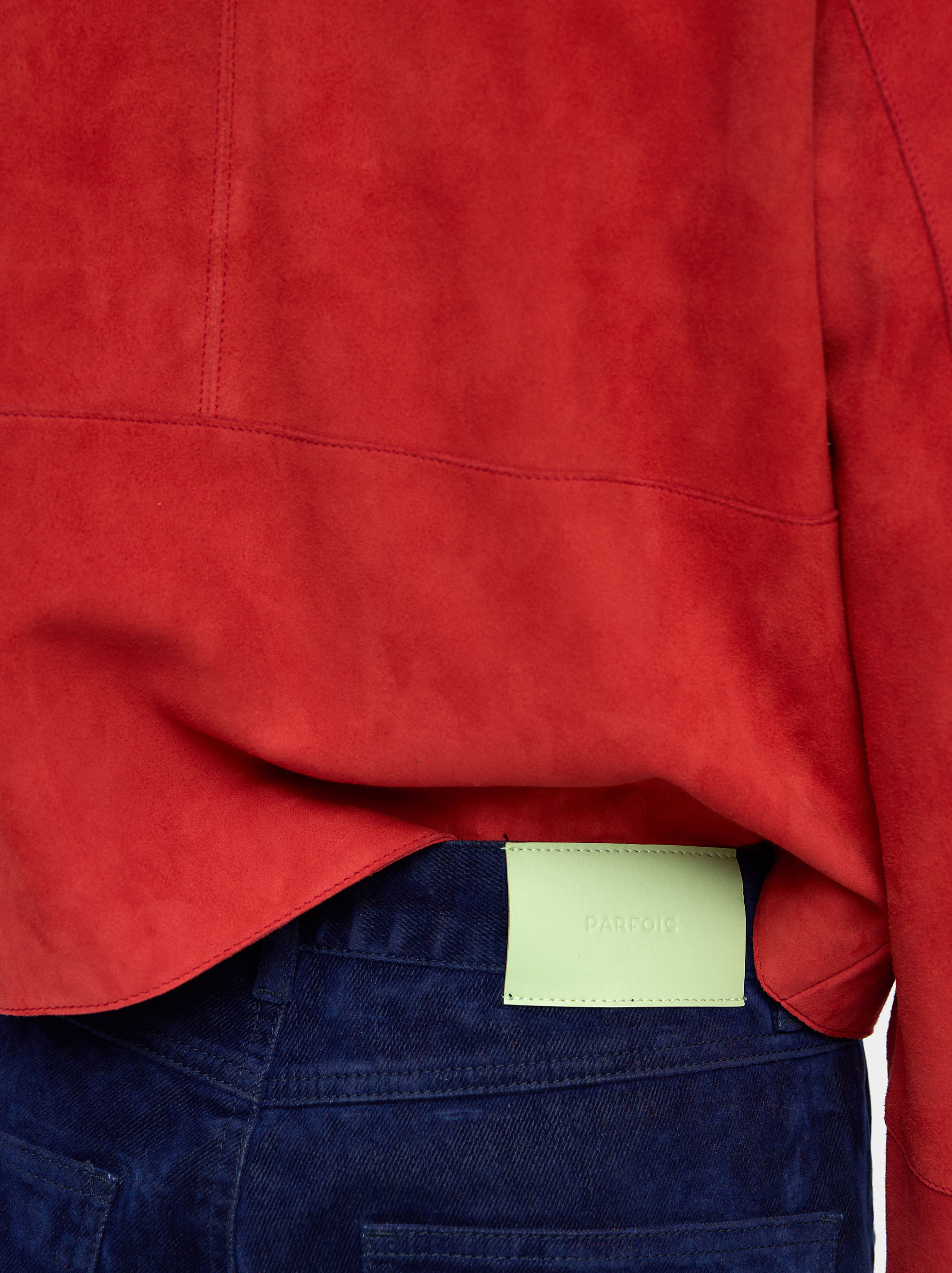 Pantaloni in denim con effetto velluto