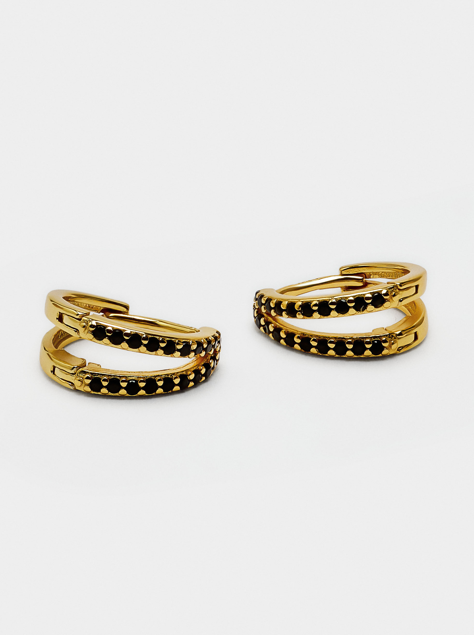 Orecchini doppi con zirconi - argento sterling 925