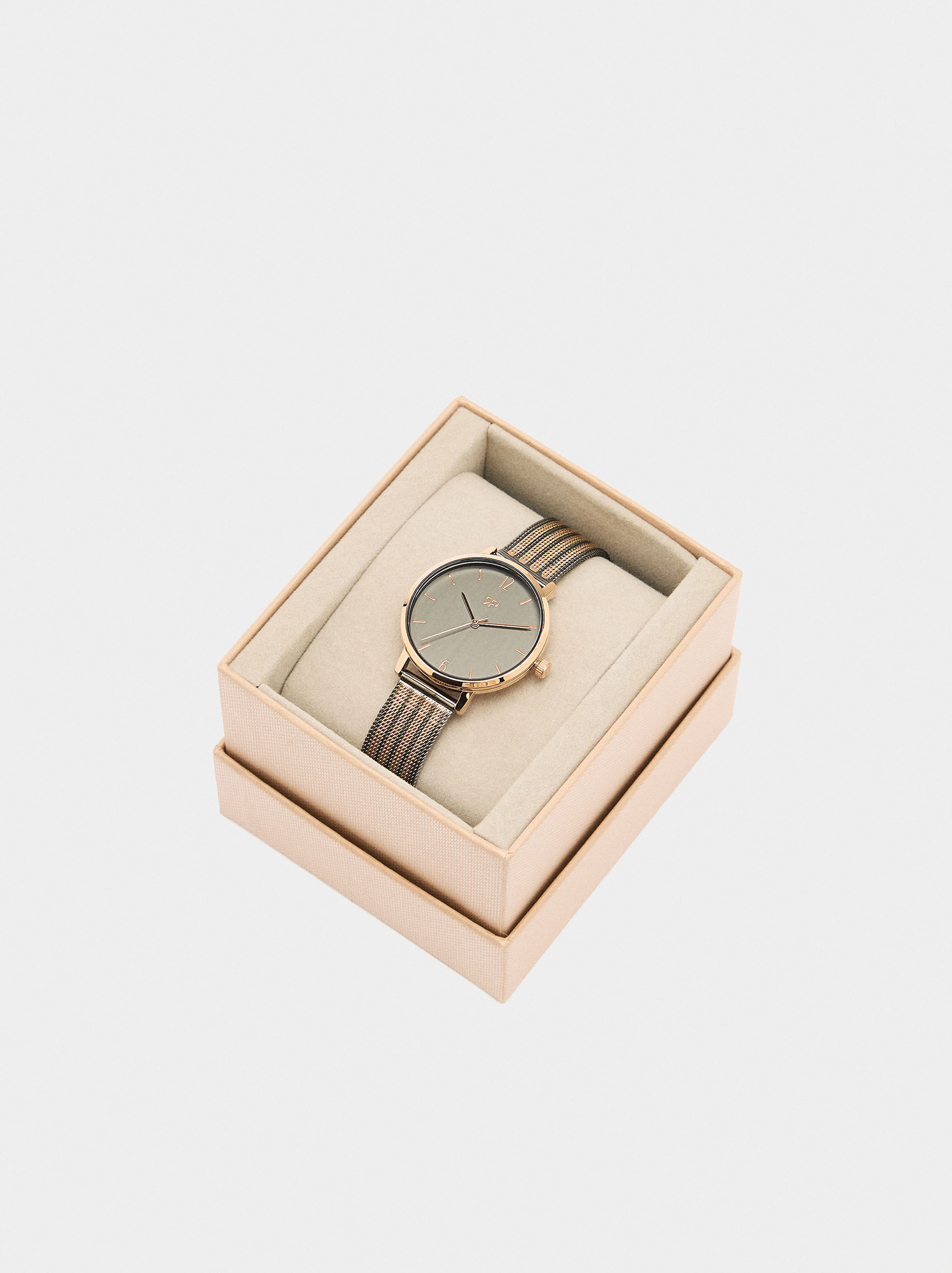 Orologio con cinturino metallico bicolor