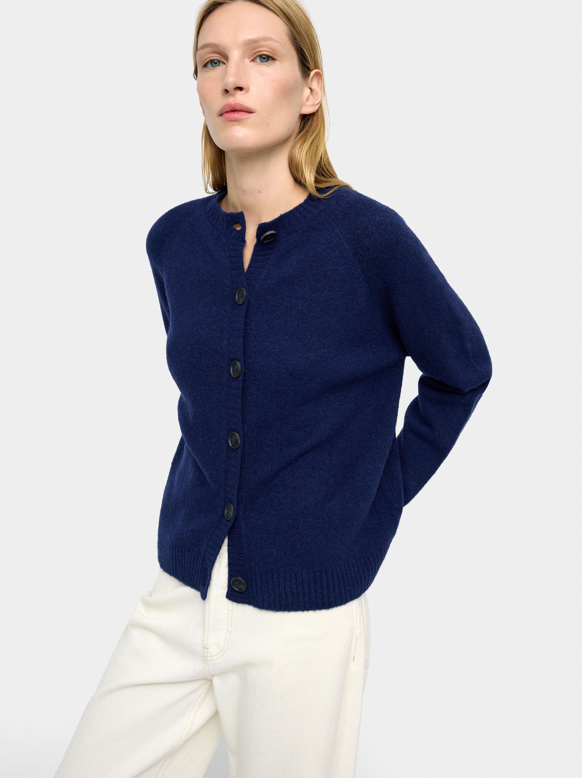 Cardigan in maglia liscio