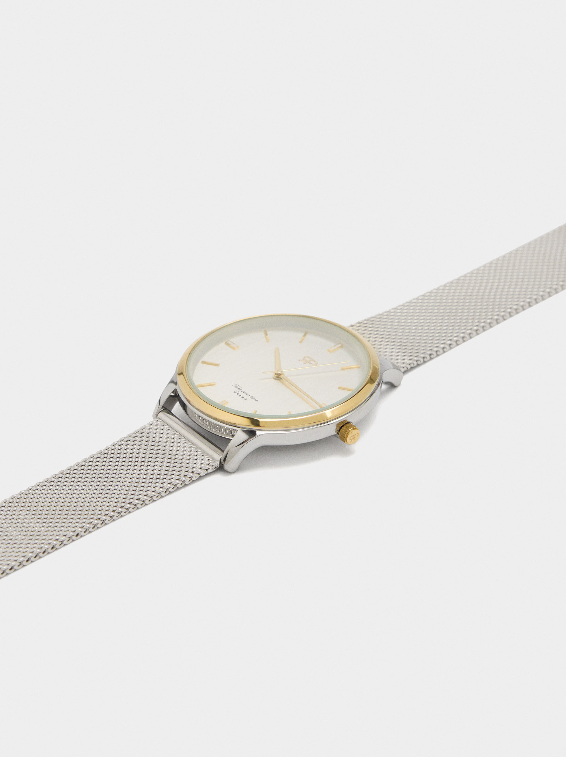 Orologio bicolor con cinturino in acciaio inossidabile