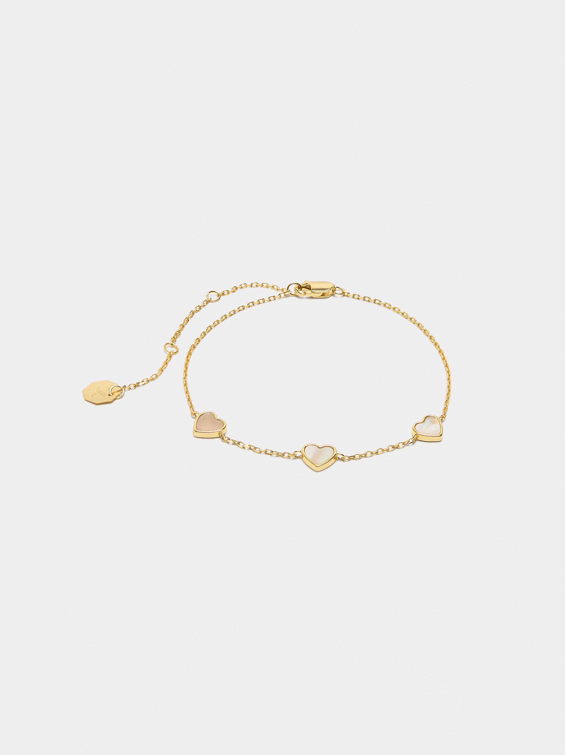 Bracciale cuori di perle d'acqua dolce - argento sterling 925