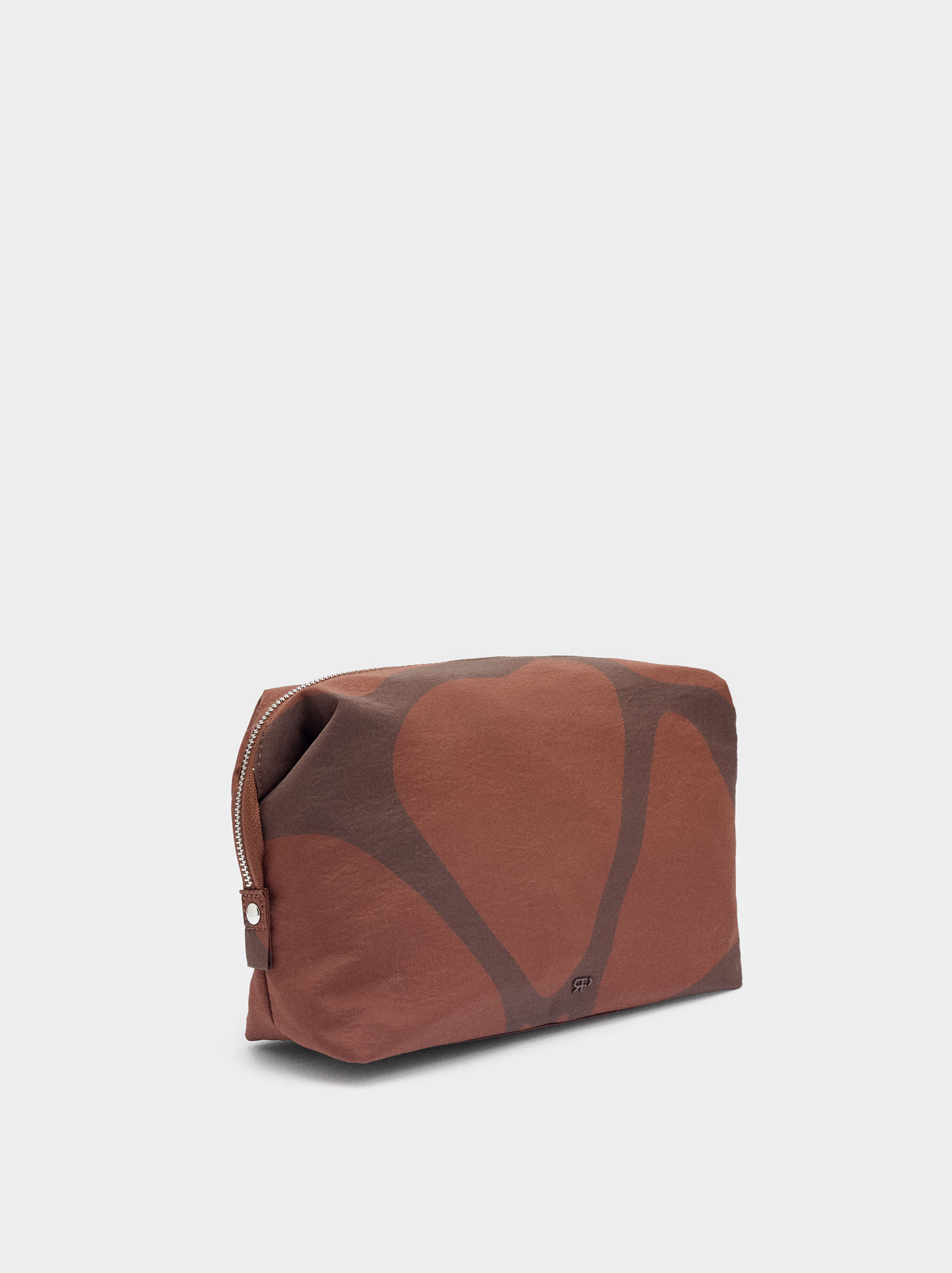Borsa cosmetica in nylon con stampa floreale